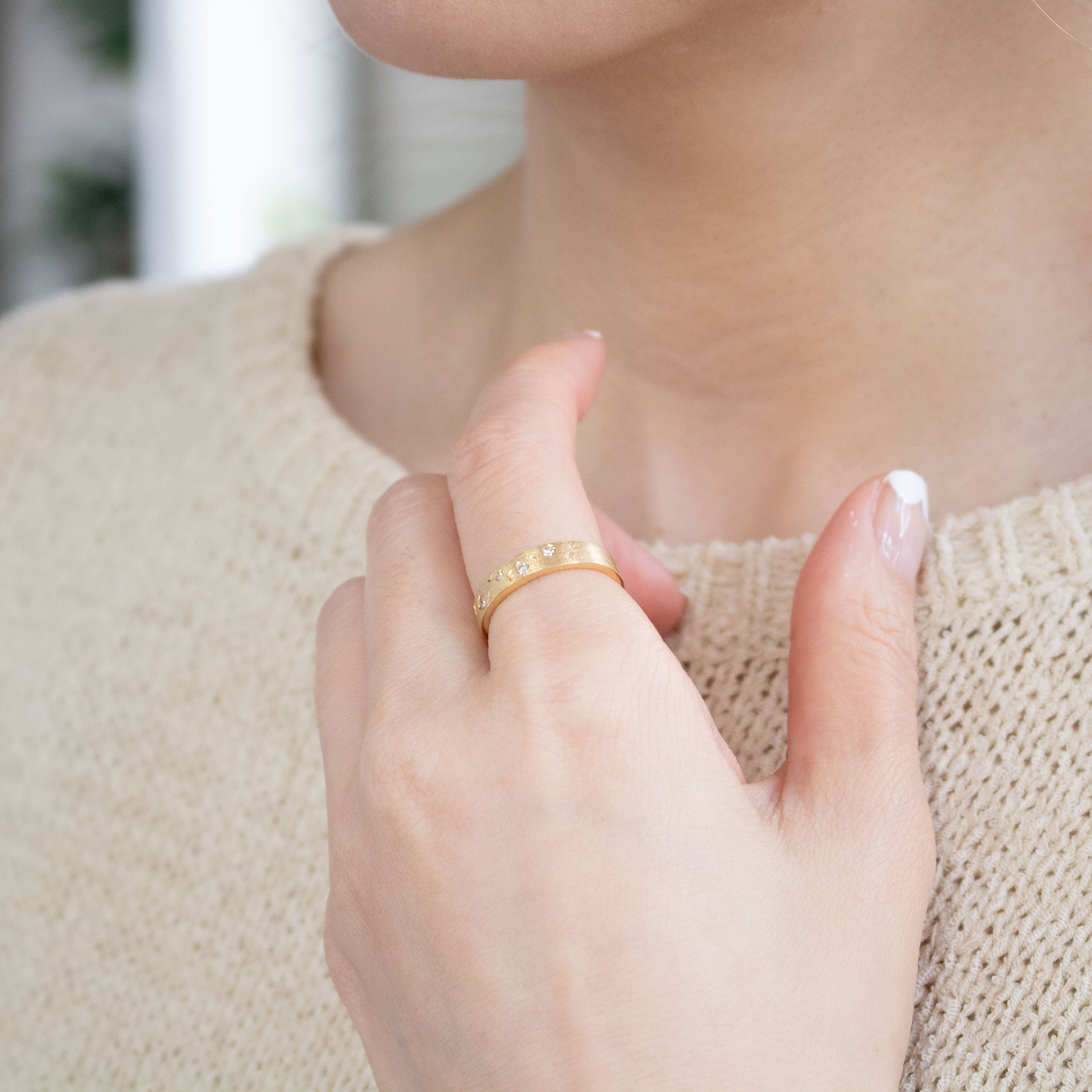 ダイヤモンド K18リング(4月誕生石)《26A03104》