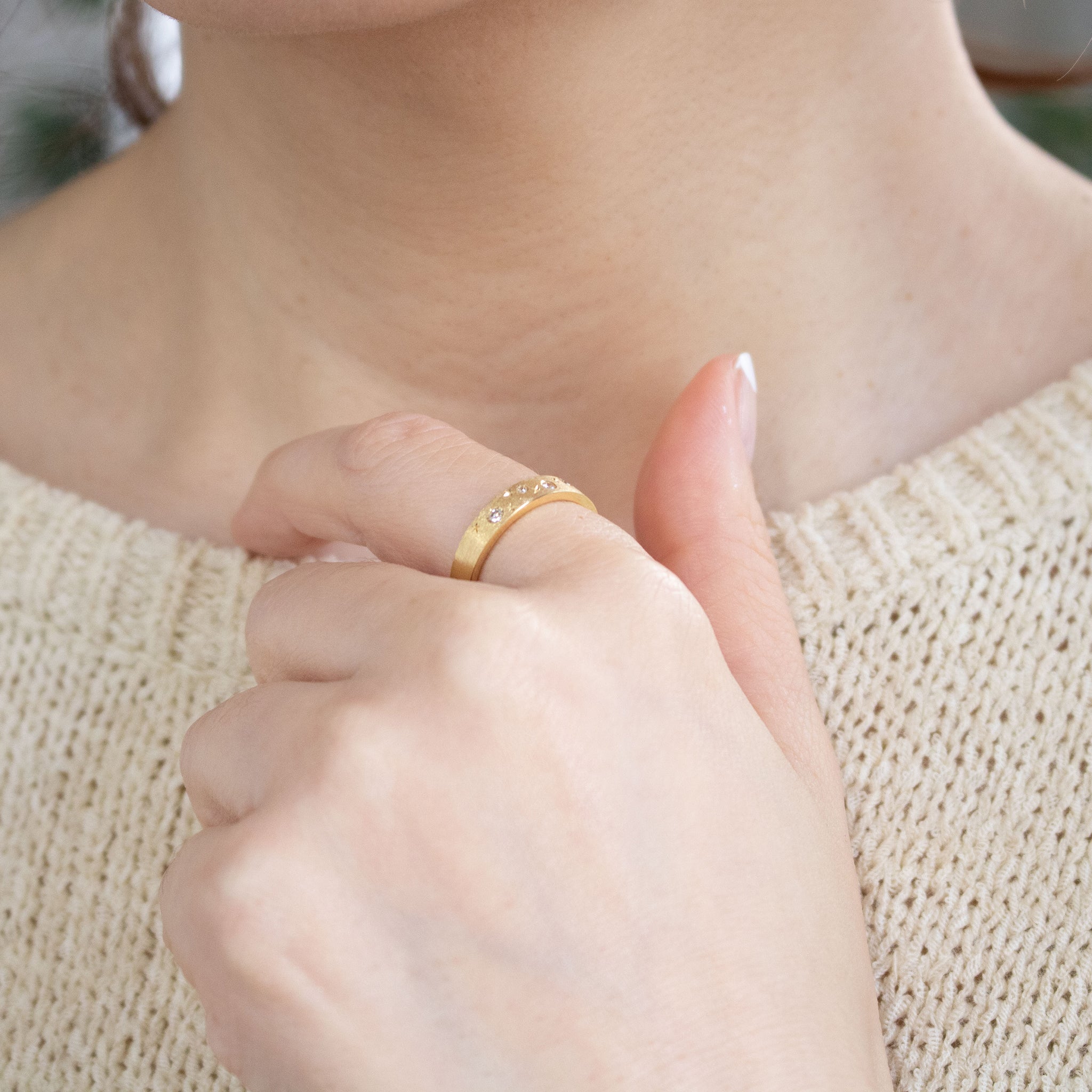 ダイヤモンド K18リング(4月誕生石)《26A03104》