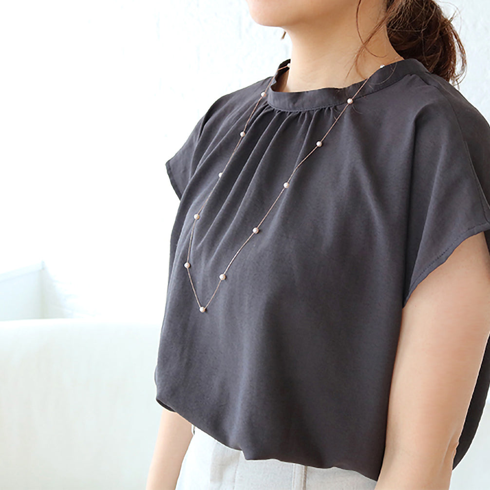 パール K18ネックレス(アコヤ真珠/ロング/80cm/ステーション/6月誕生石)《26A03205》