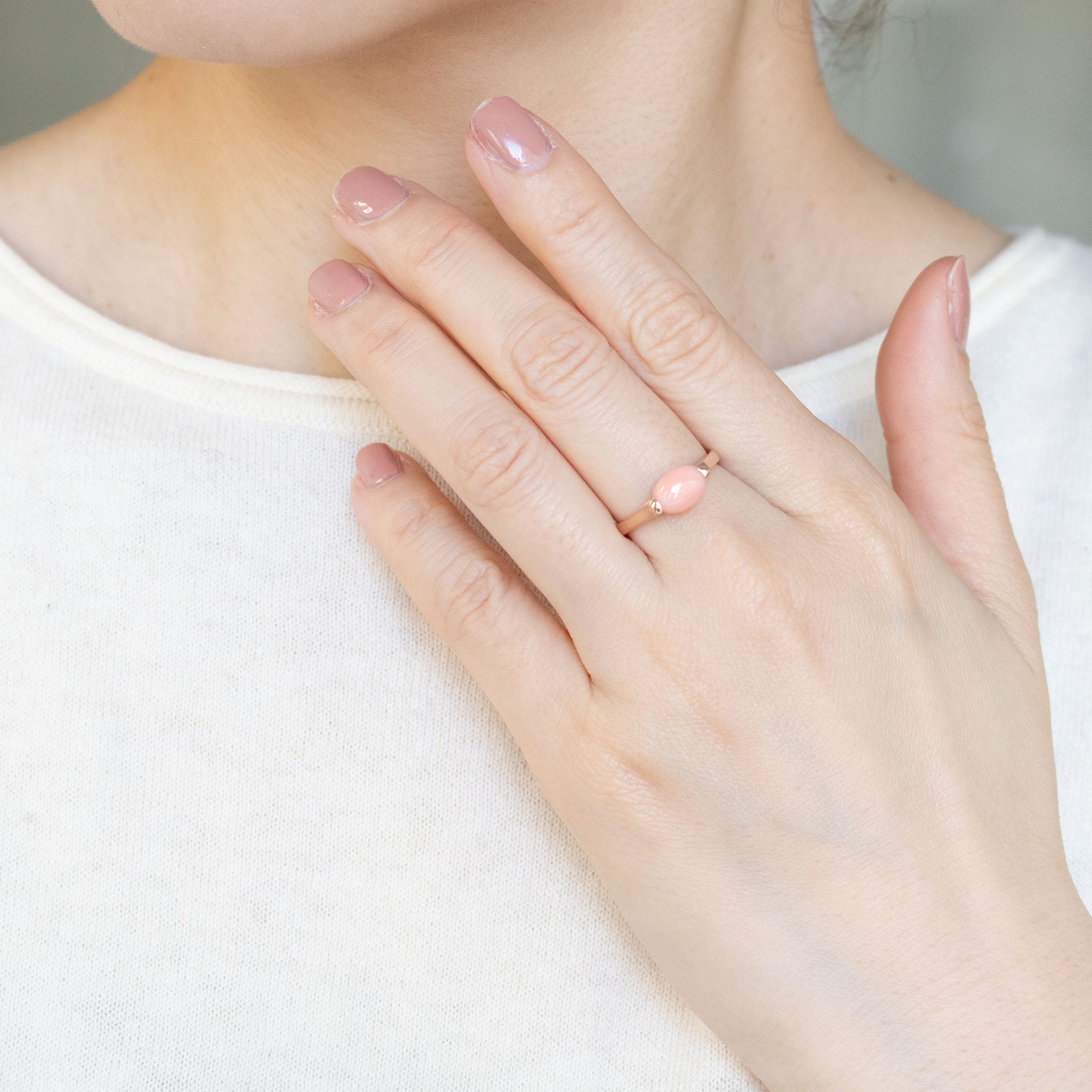 珊瑚(さんご) K18リング(3月誕生石)《26A03206》