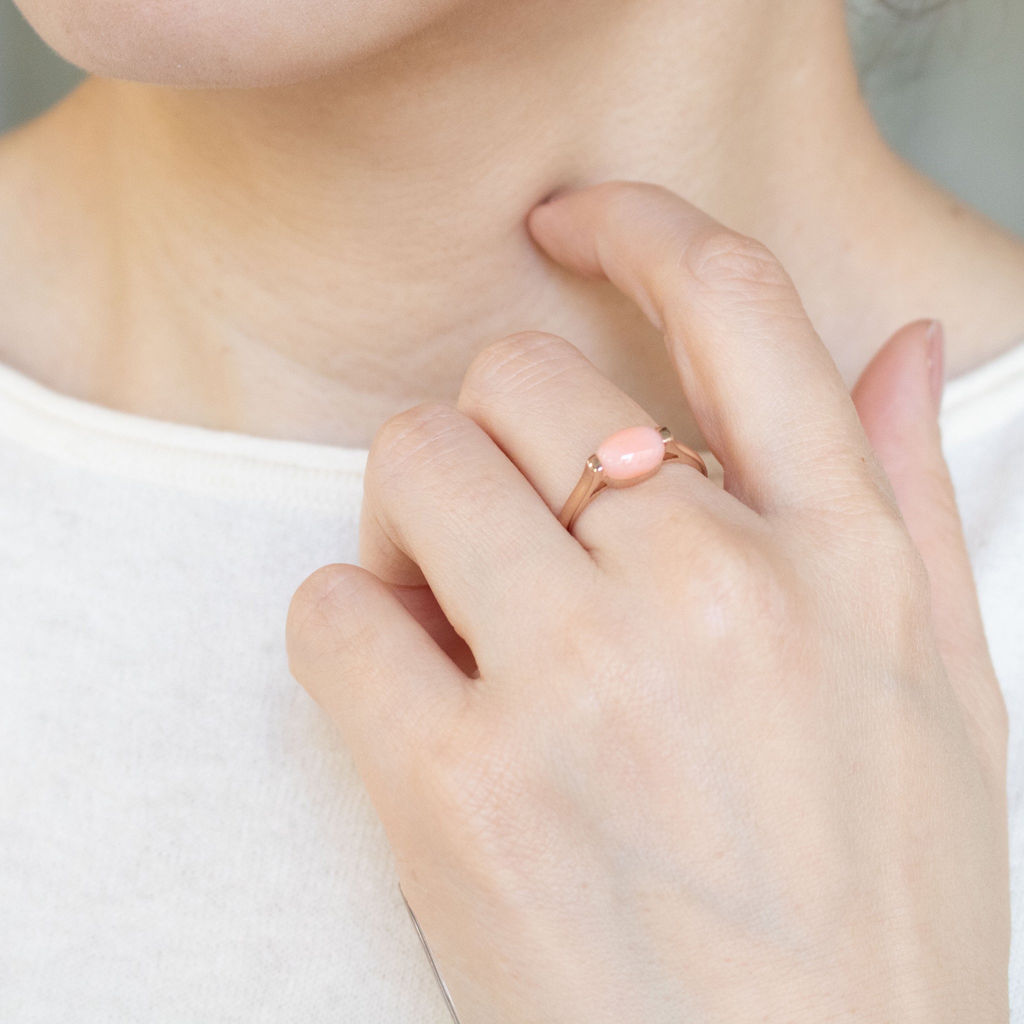 珊瑚(さんご) K18リング(3月誕生石)《26A03206》