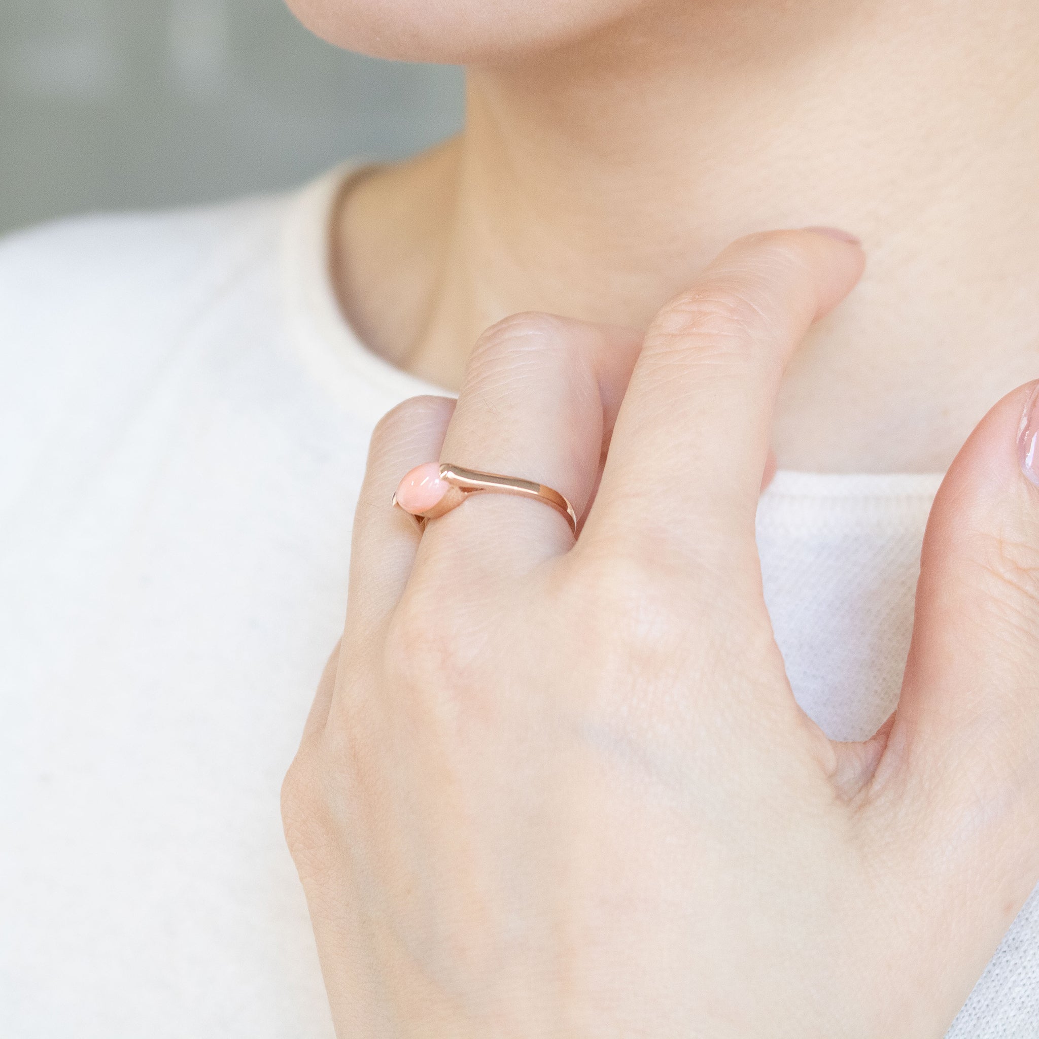 珊瑚(さんご) K18リング(3月誕生石)《26A03206》