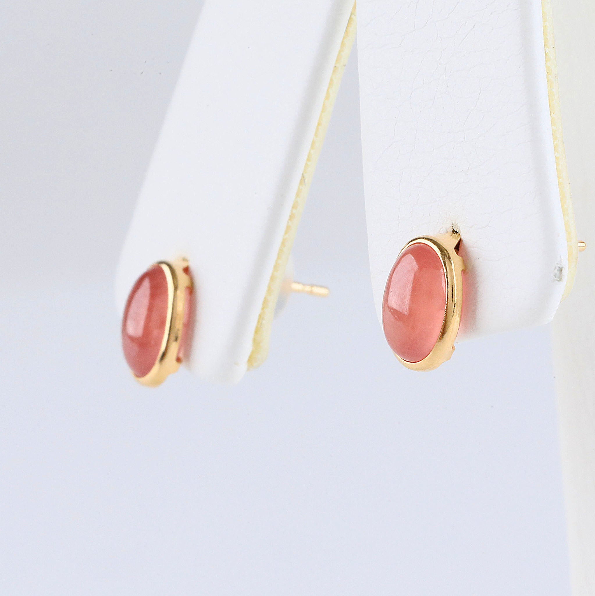 ロードクロサイト K18ピアス(カボション)《26A03307》