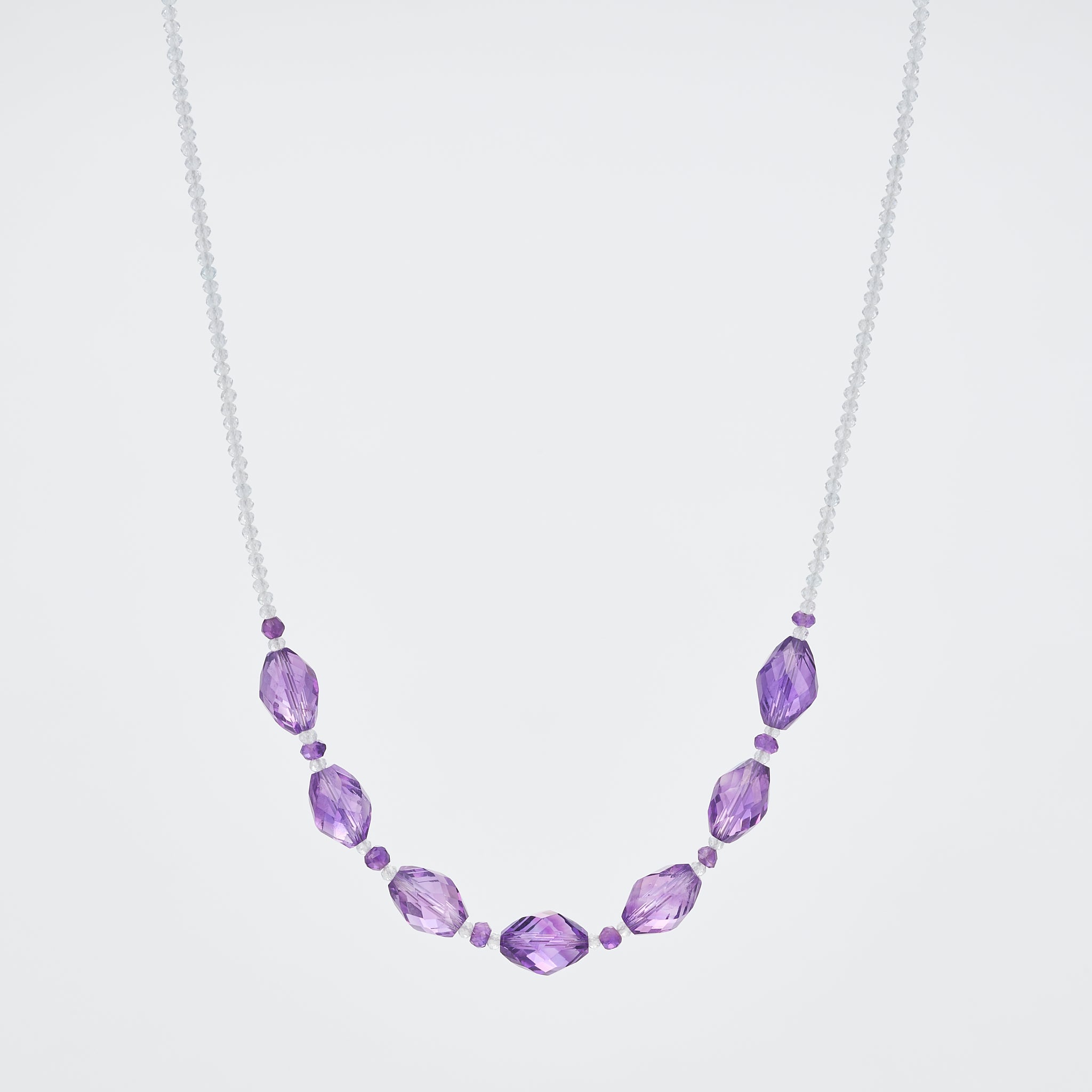 アメシスト/ホワイトトパーズ ネックレス(2月誕生石)《26A03309》