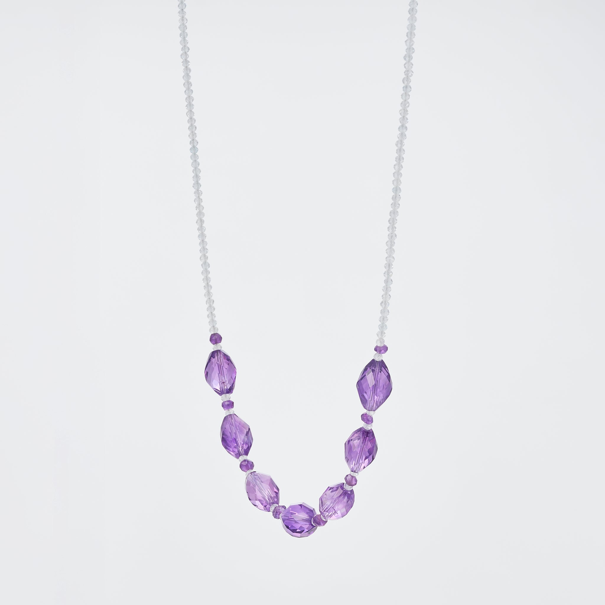 アメシスト/ホワイトトパーズ ネックレス(2月誕生石)《26A03309》