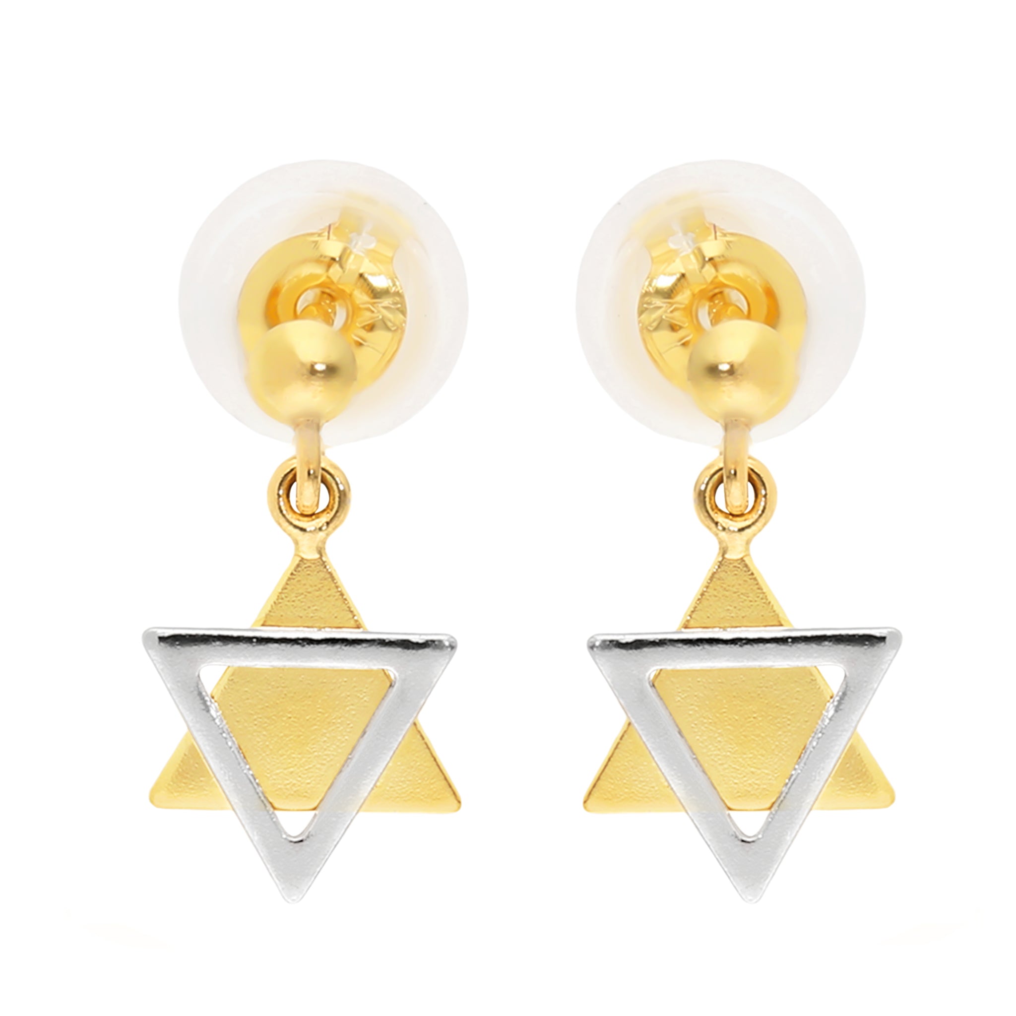 K18/プラチナピアス(コンビカラー/六芒星モチーフ)《26A03401》