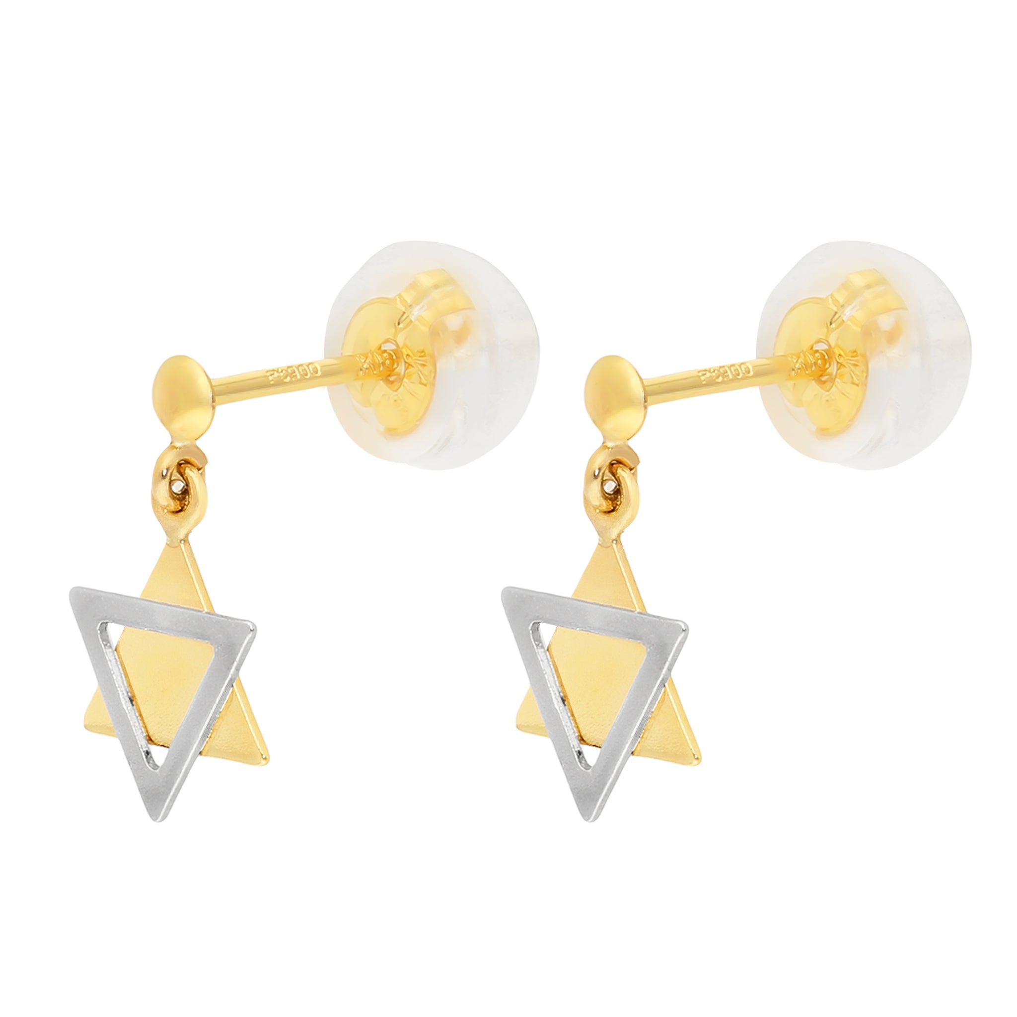 K18/プラチナピアス(コンビカラー/六芒星モチーフ)《26A03401》