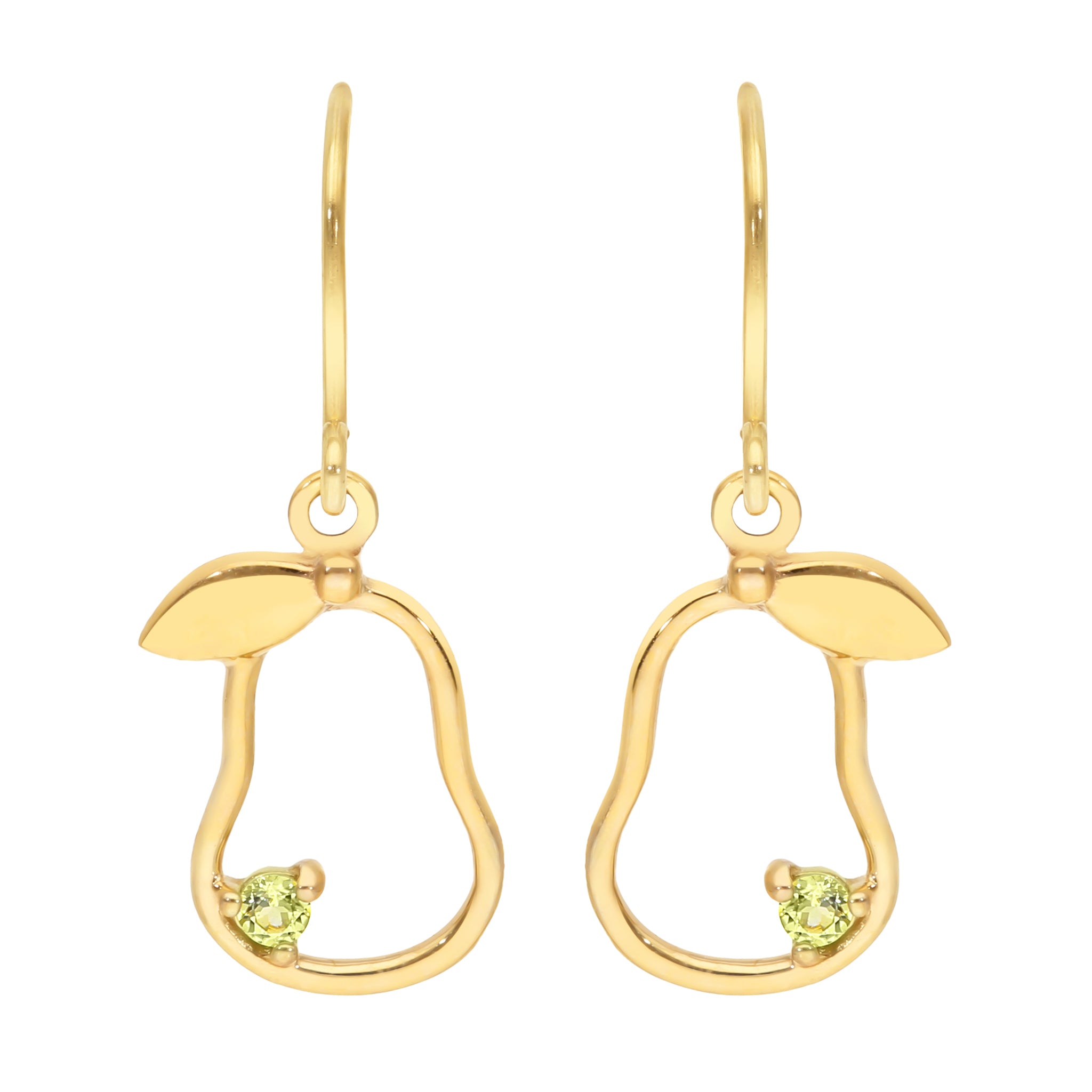 ペリドット K10ピアス(洋ナシモチーフ/8月誕生石)《26A03706》