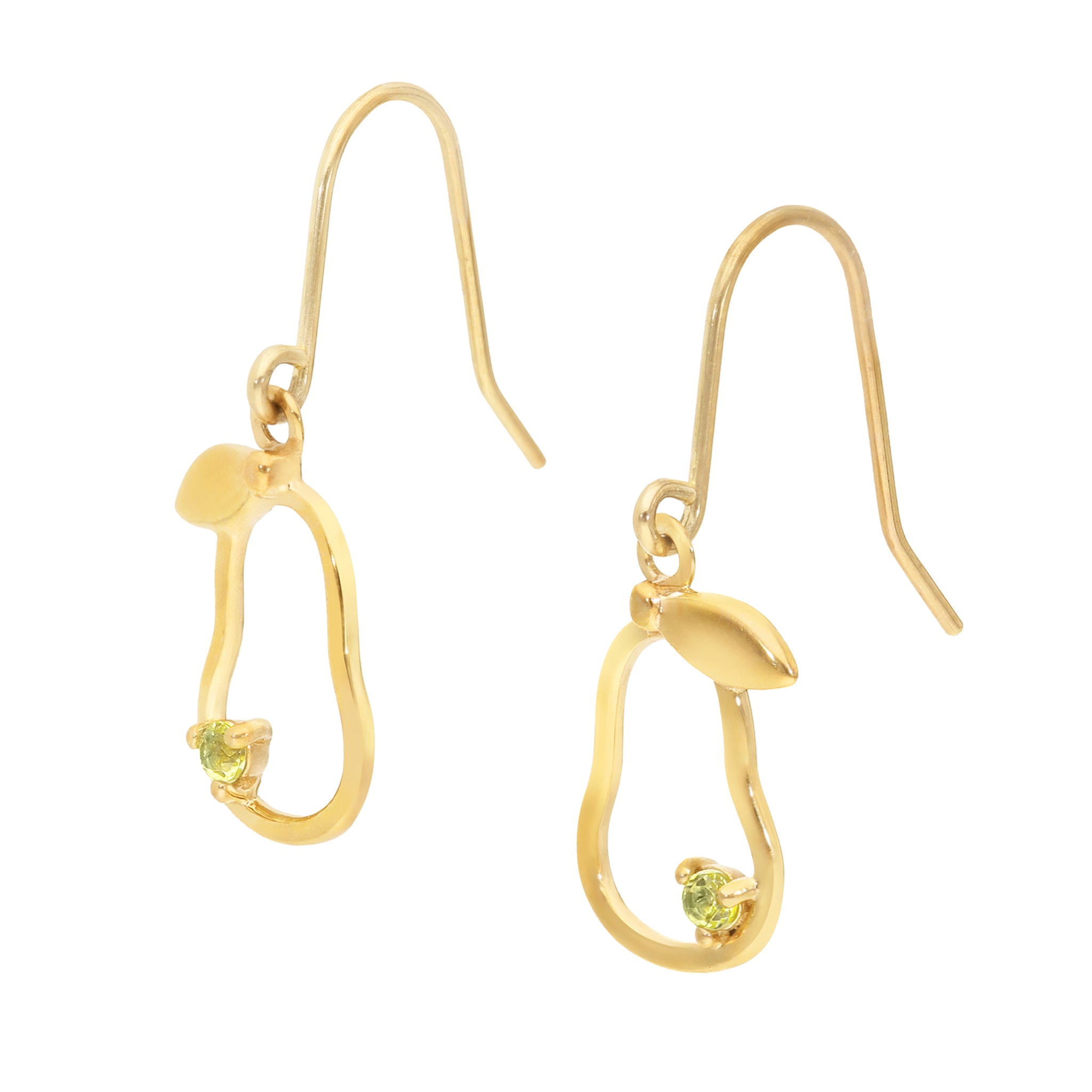 ペリドット K10ピアス(洋ナシモチーフ/8月誕生石)《26A03706》