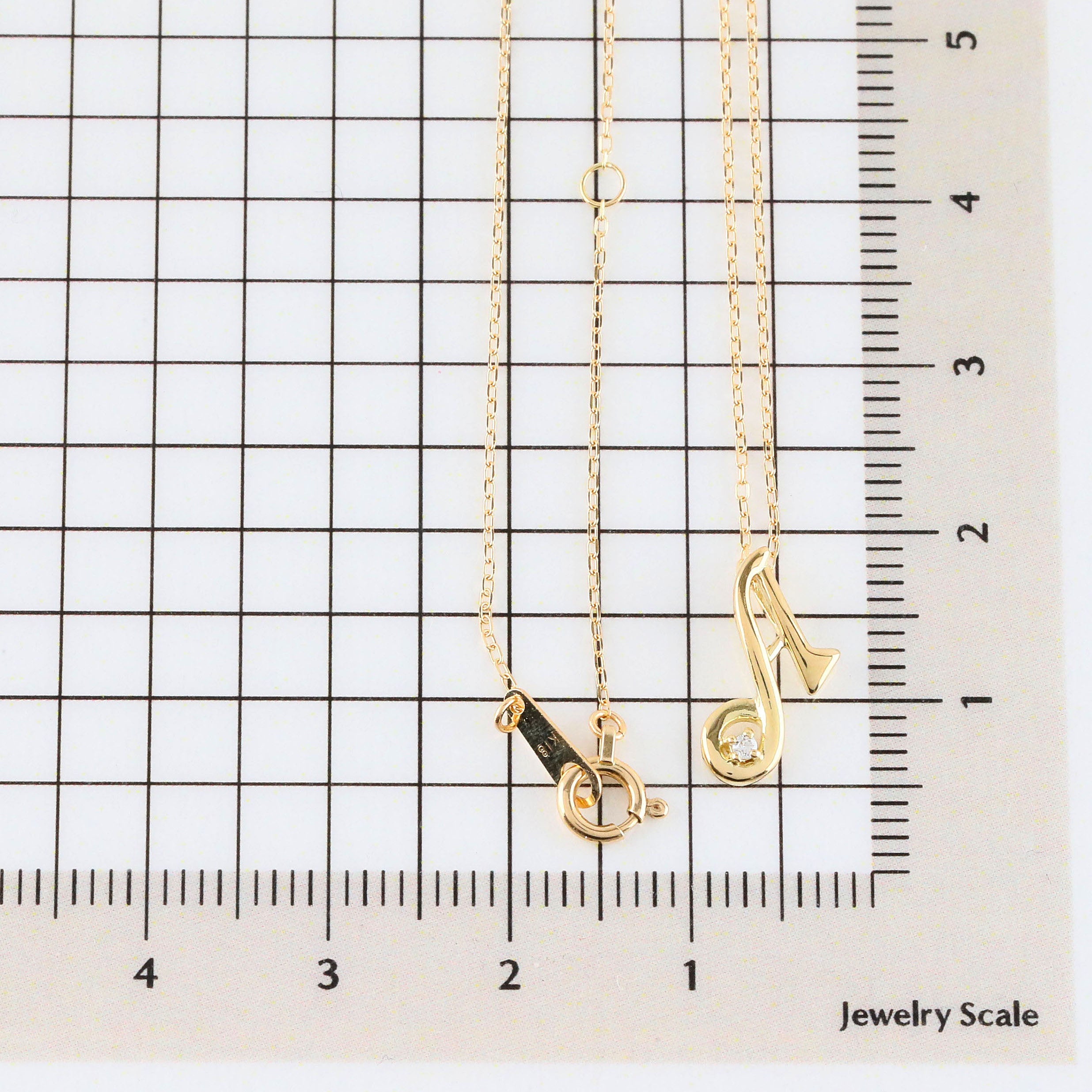 ダイヤモンド K10ネックレス(イニシャル/A/4月誕生石)《26A03708ｰA》