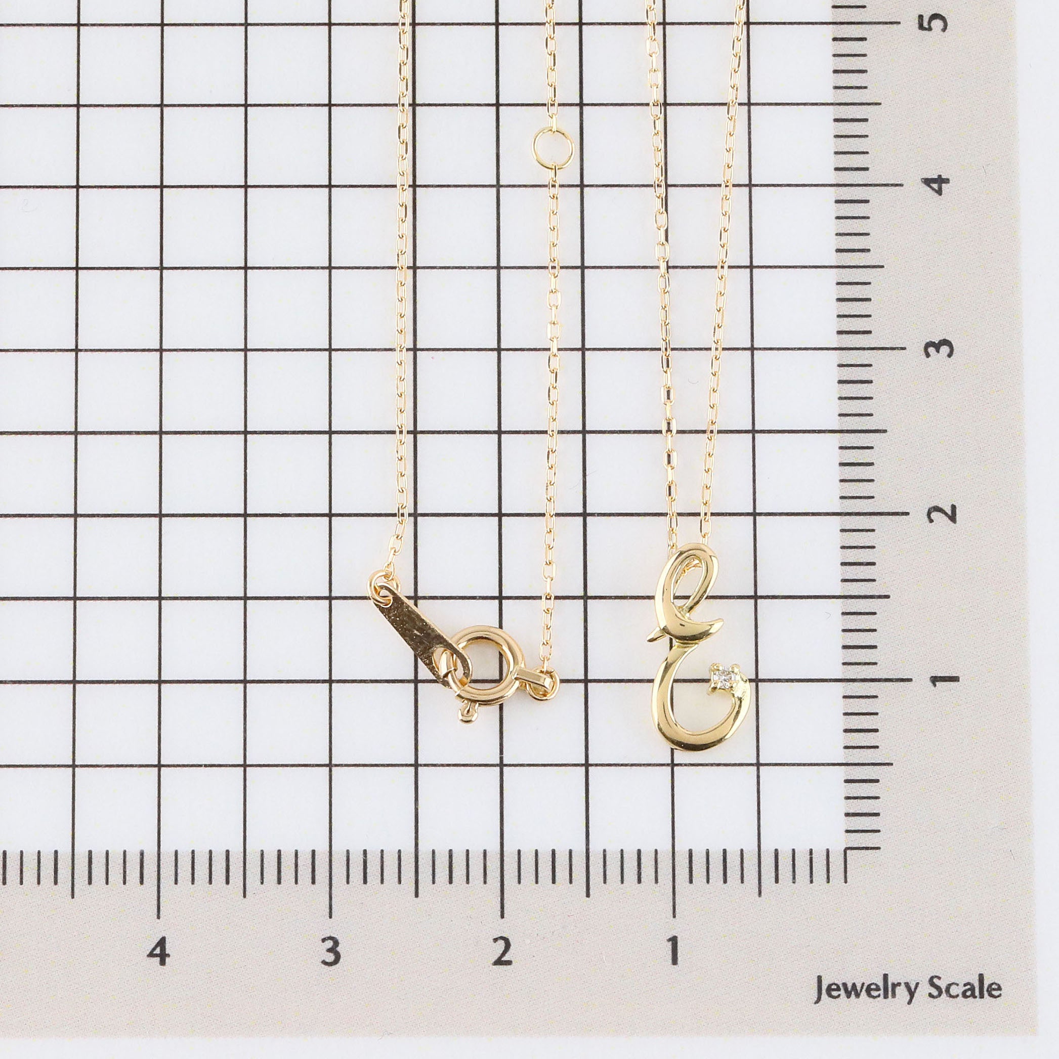 ダイヤモンド K10ネックレス(イニシャル/E/4月誕生石)《26A03708ｰE》