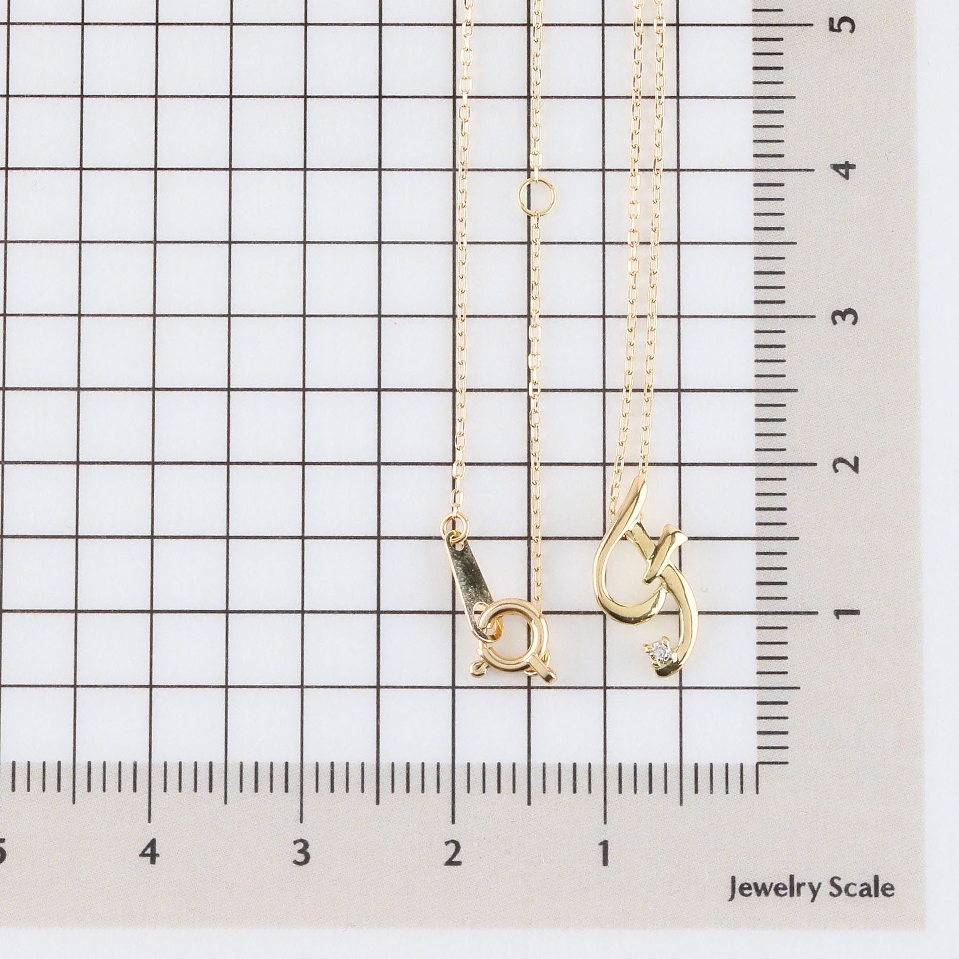 ダイヤモンド K10ネックレス(イニシャル/F/4月誕生石)《26A03708ｰF》