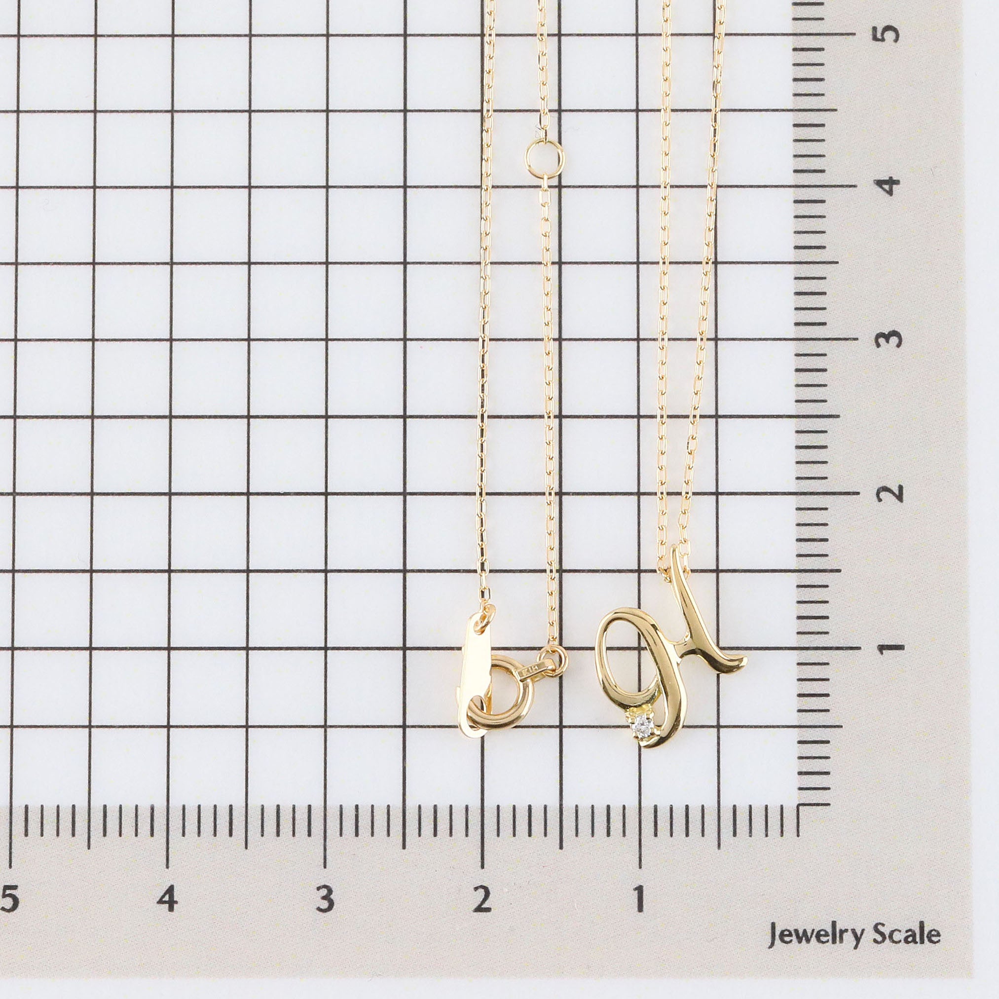 ダイヤモンド K10ネックレス(イニシャル/I/4月誕生石)《26A03708ｰI》