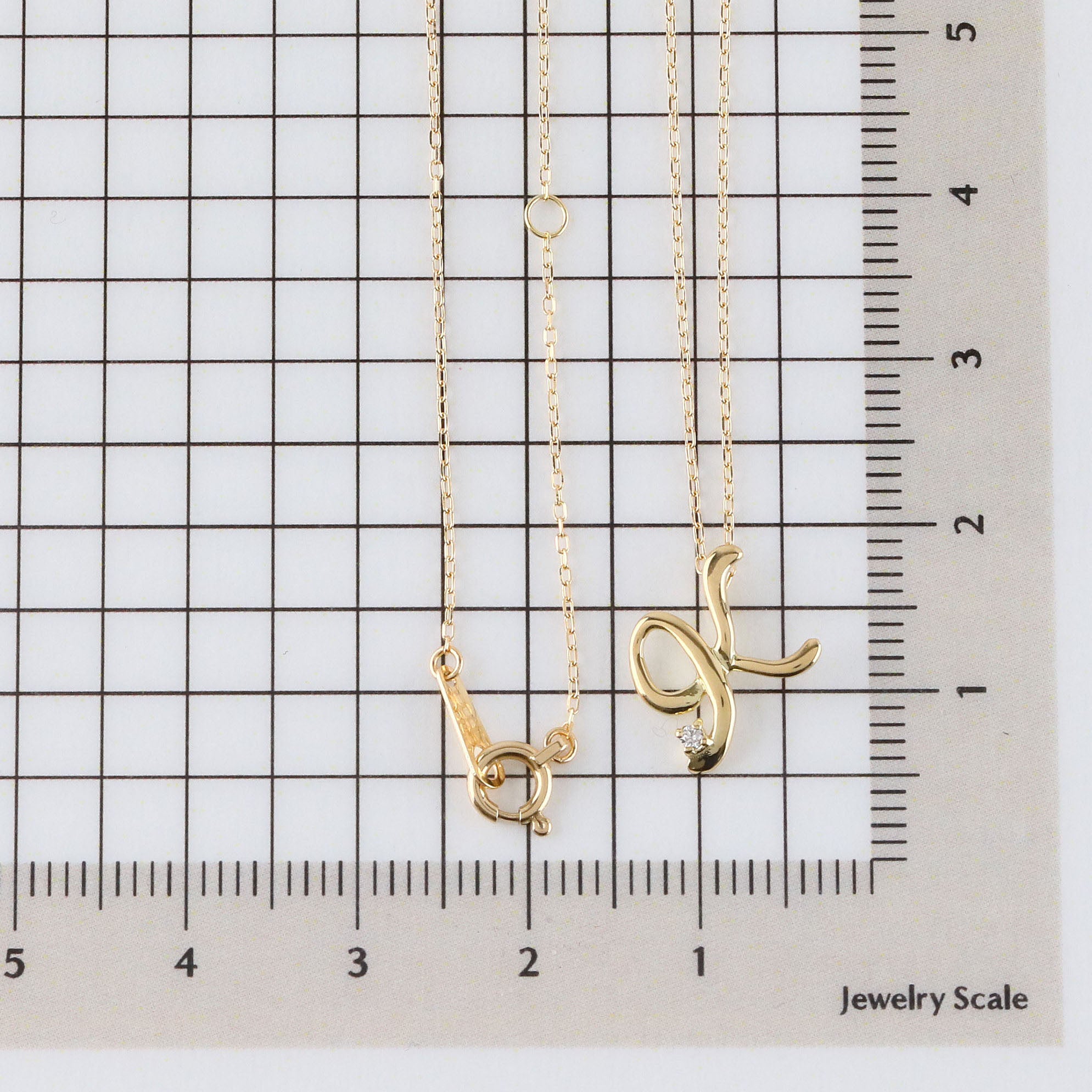 ダイヤモンド K10ネックレス(イニシャル/K/4月誕生石)《26A03708ｰK》