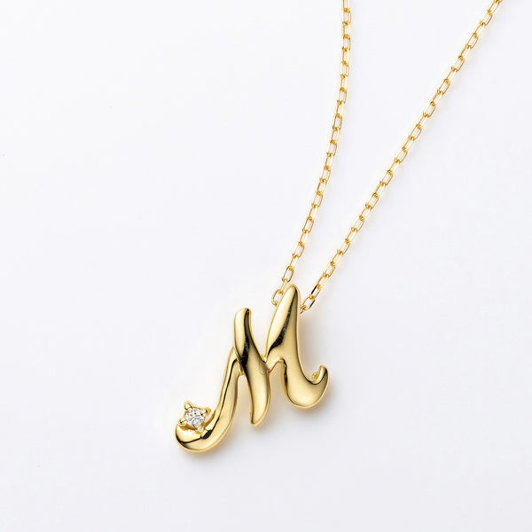 新品未使用 4℃ EAU DOUCE イニシャル M ネックレス K10 箱付き ダイヤモンド K10ネックレス(イニシャル/M/4月誕生石)《26A03708ｰM