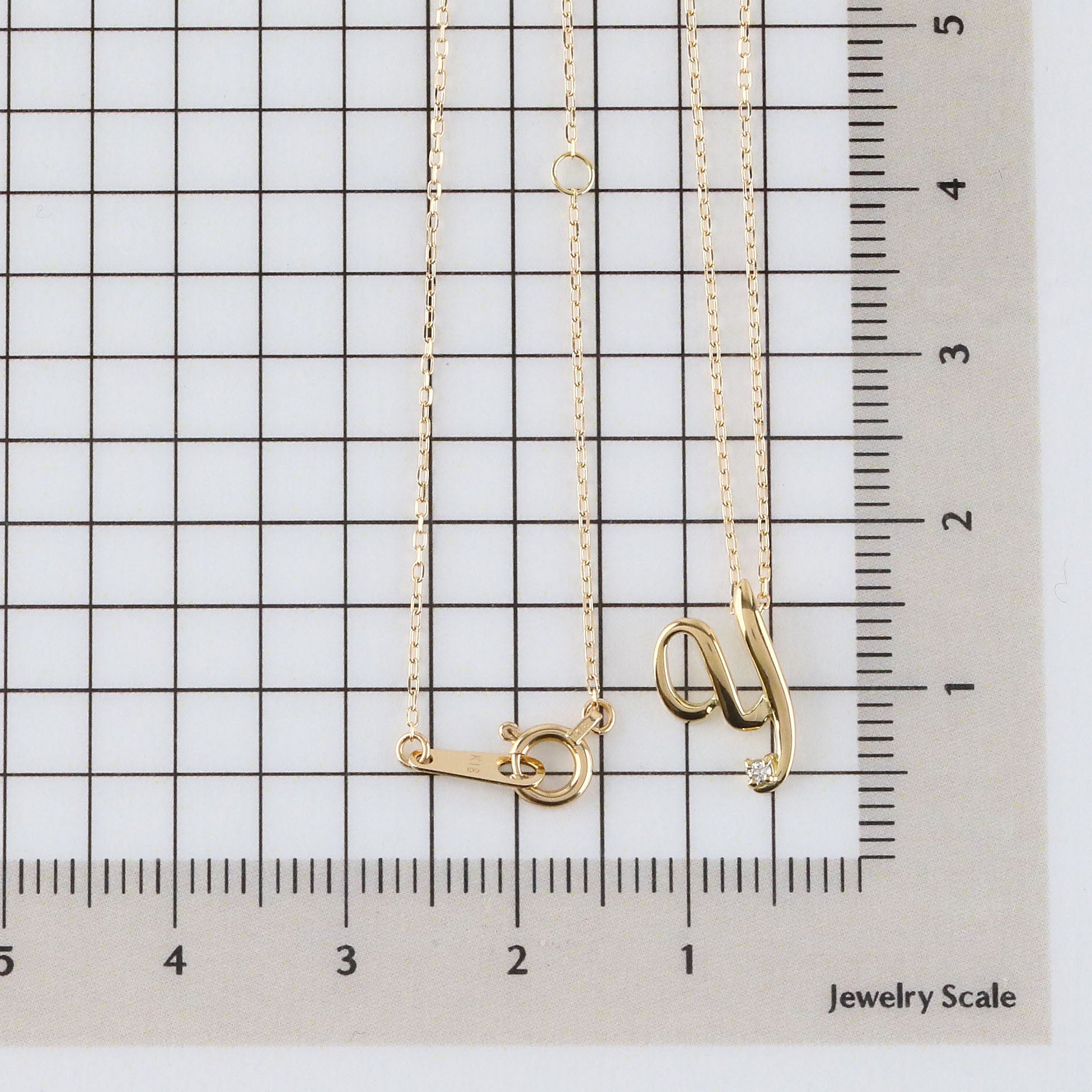 ダイヤモンド K10ネックレス(イニシャル/Y/4月誕生石)《26A03708ｰY》