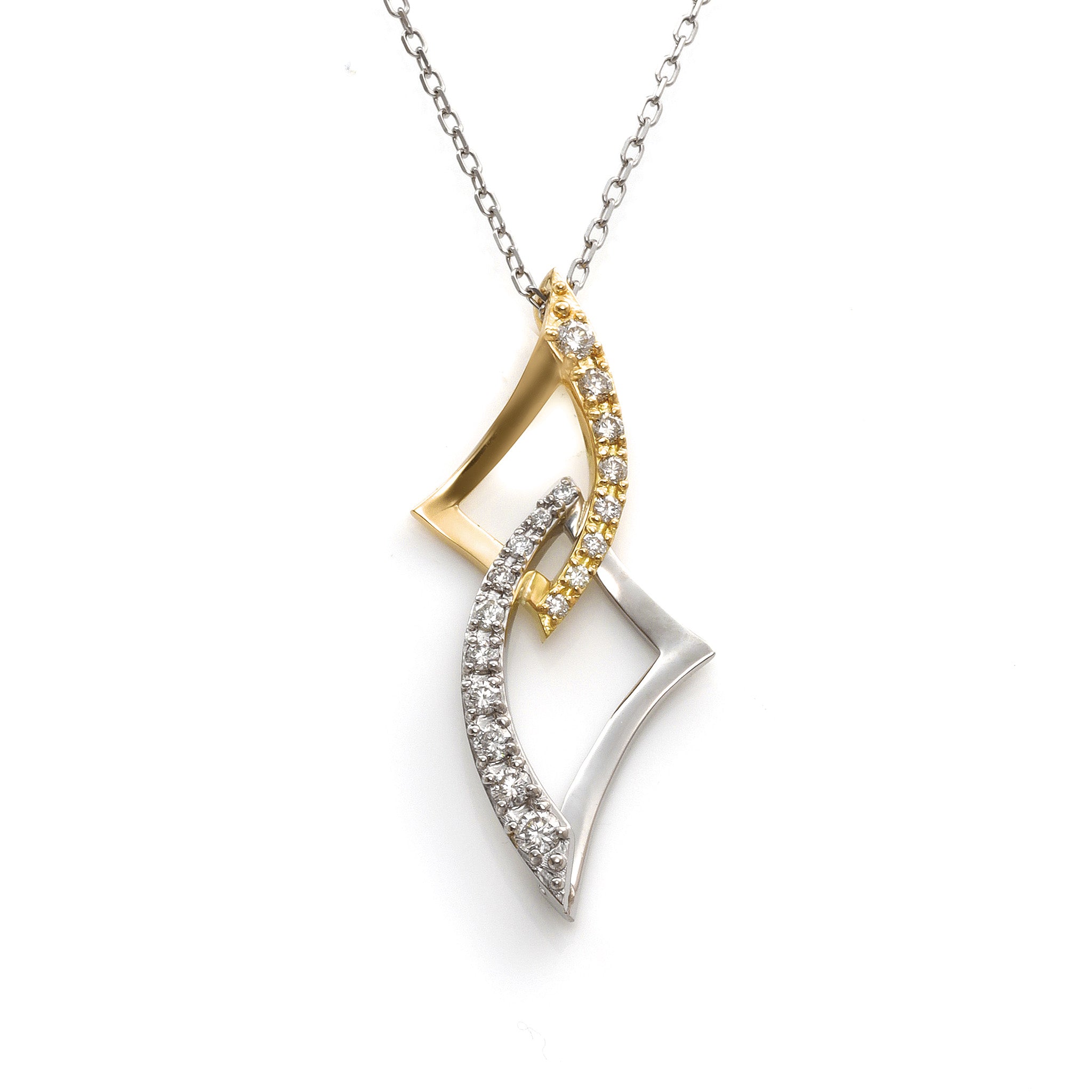 ダイヤモンド プラチナ/K18ネックレス(コンビカラー/4月誕生石)《26A03803》