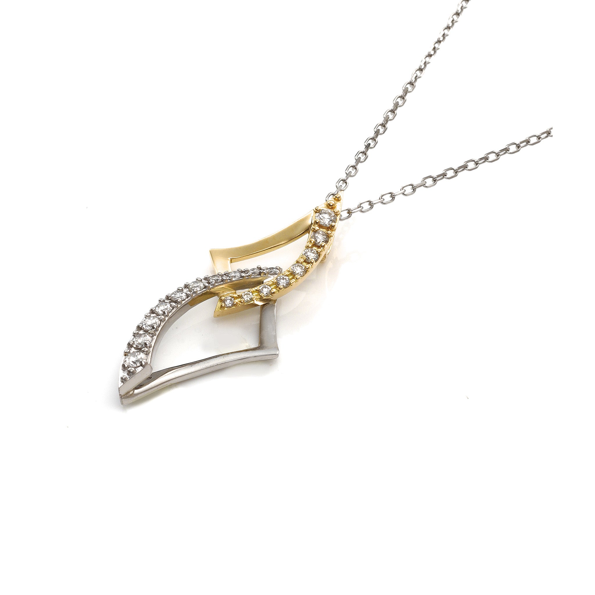 ダイヤモンド プラチナ/K18ネックレス(コンビカラー/4月誕生石)《26A03803》