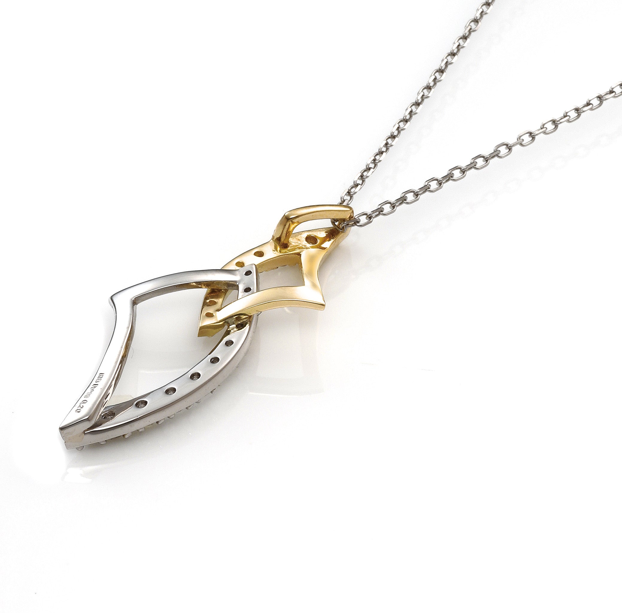 ダイヤモンド プラチナ/K18ネックレス(コンビカラー/4月誕生石)《26A03803》