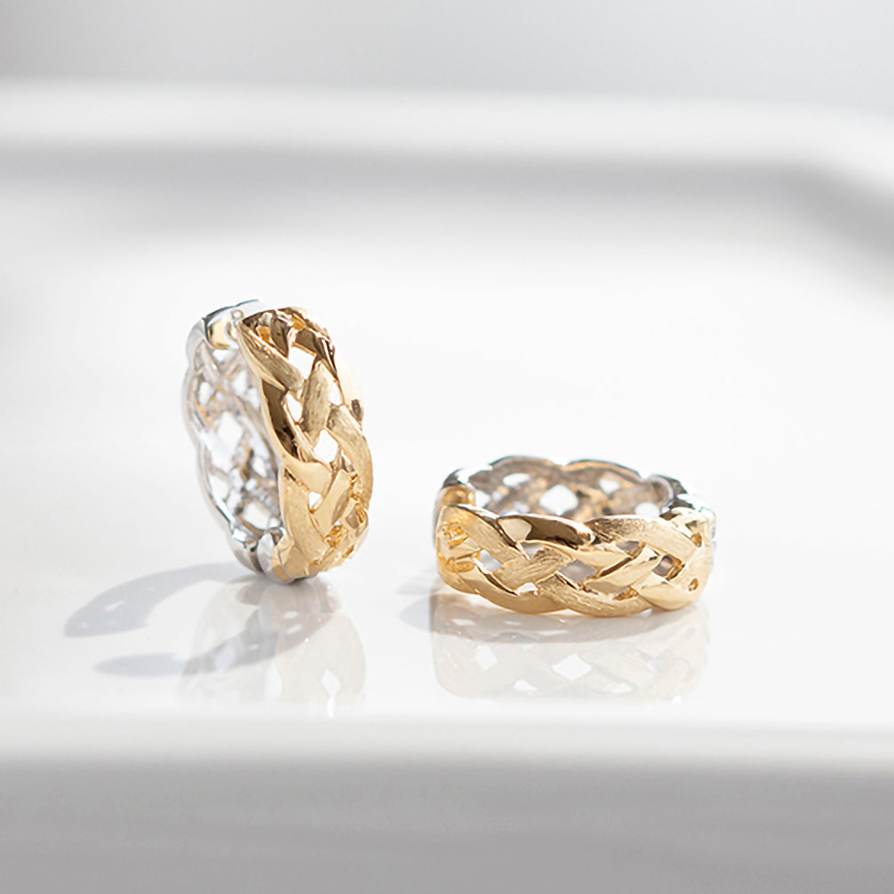 K18/K14イヤリング(ピアリング/リバーシブル/コンビカラー)《26A03807》