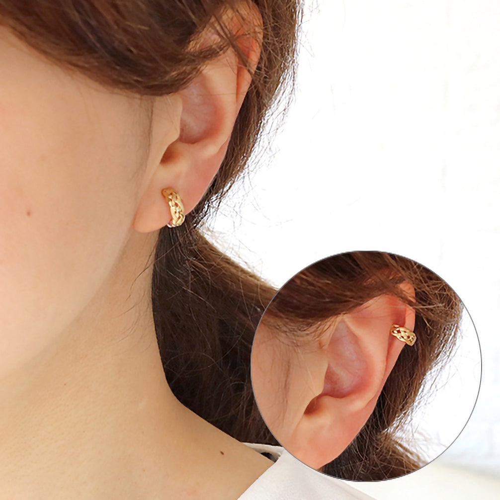 K18/K14イヤリング(ピアリング/リバーシブル/コンビカラー)《26A03807》