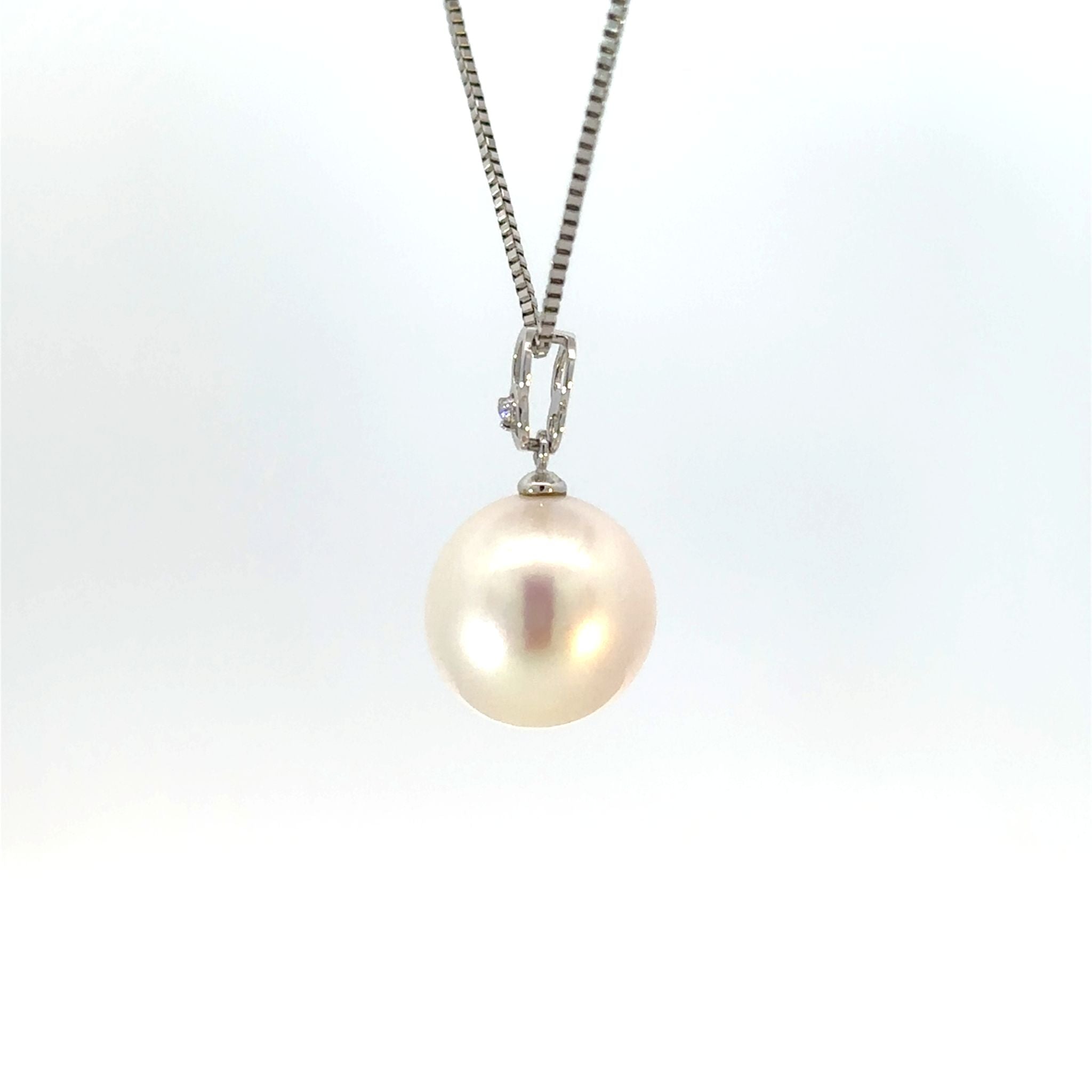 パール/ダイヤモンド プラチナペンダントトップ(淡水真珠/12mm/6月誕生石)《26A03903》