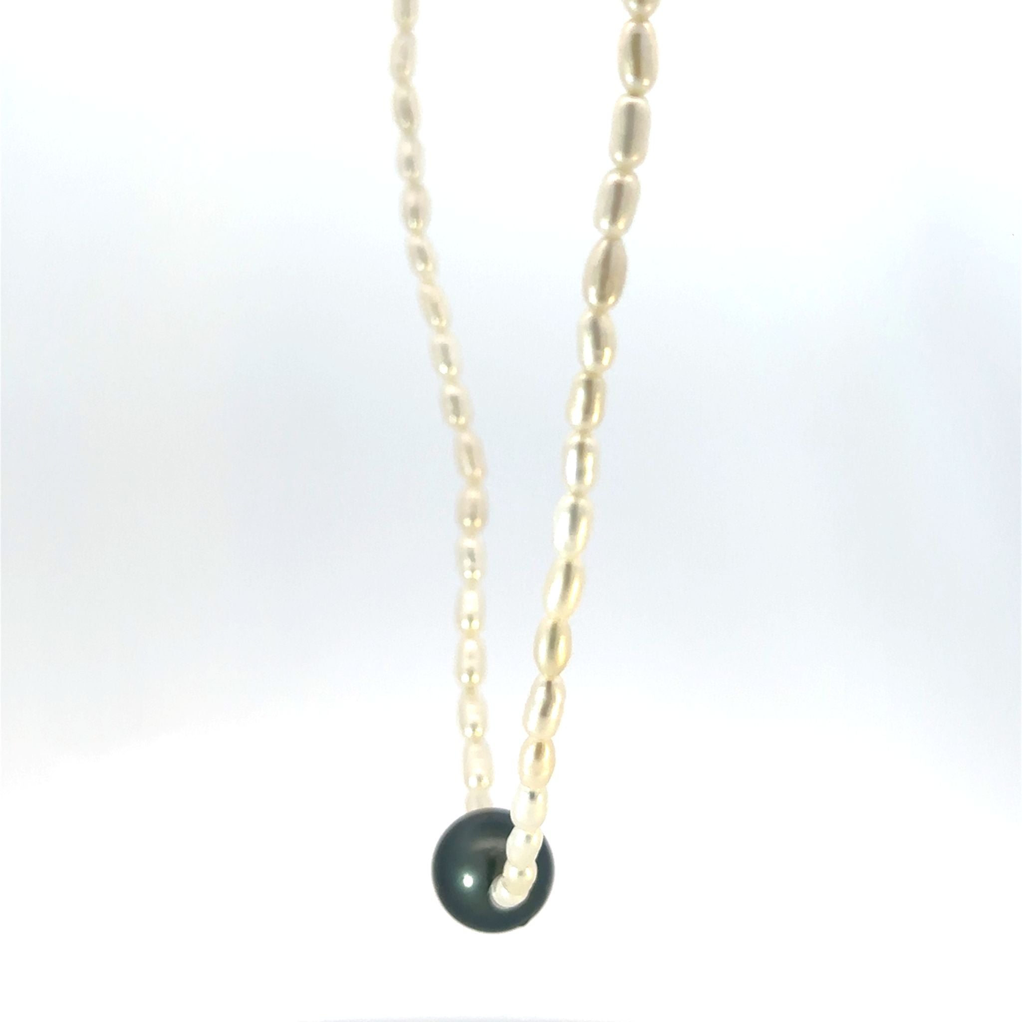 パール K14ネックレス(黒蝶真珠/10mm/淡水真珠/6月誕生石)《26A03907》