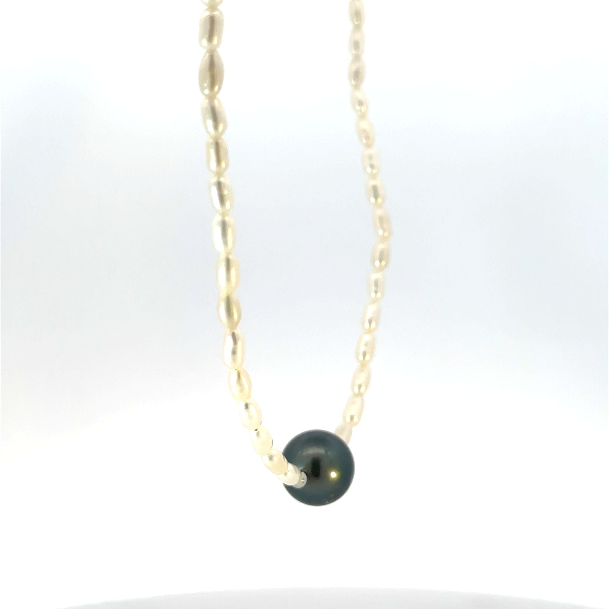 パール K14ネックレス(黒蝶真珠/10mm/淡水真珠/6月誕生石)《26A03907》