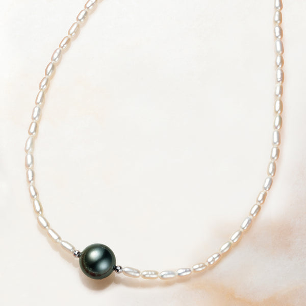 パール K14ネックレス(黒蝶真珠/10mm/淡水真珠/6月誕生石)《26A03907