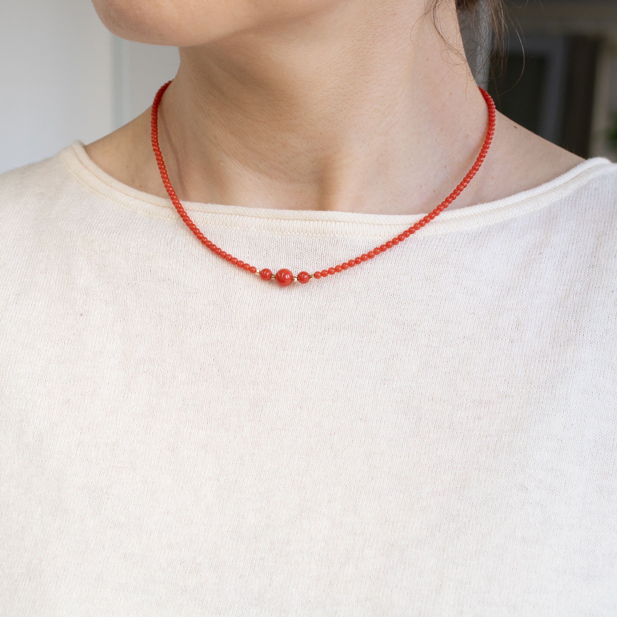 珊瑚(さんご) K18ネックレス(3月誕生石)《26A03908》