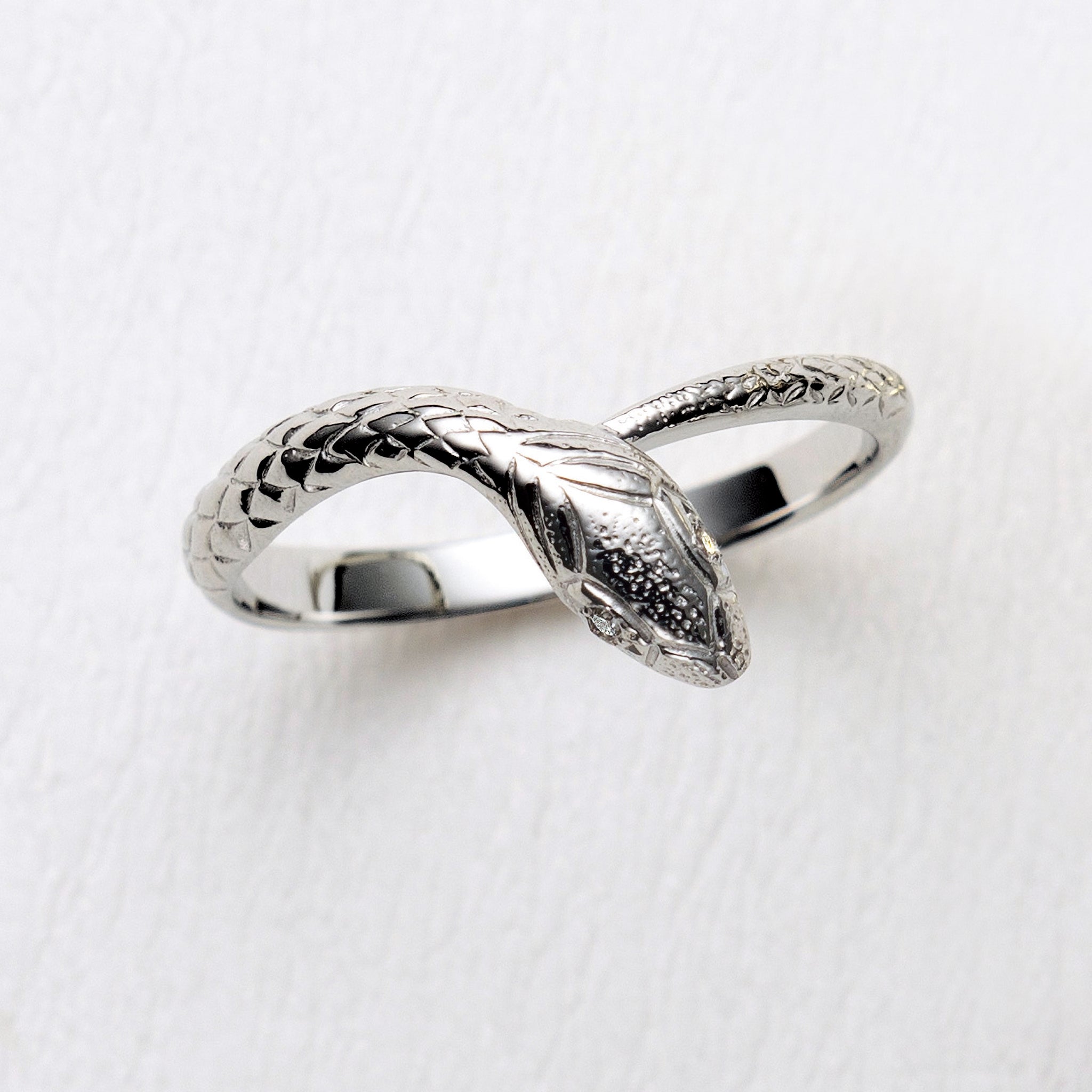 ダイヤモンド プラチナリング(ヘビモチーフ/4月誕生石)《26A04202》