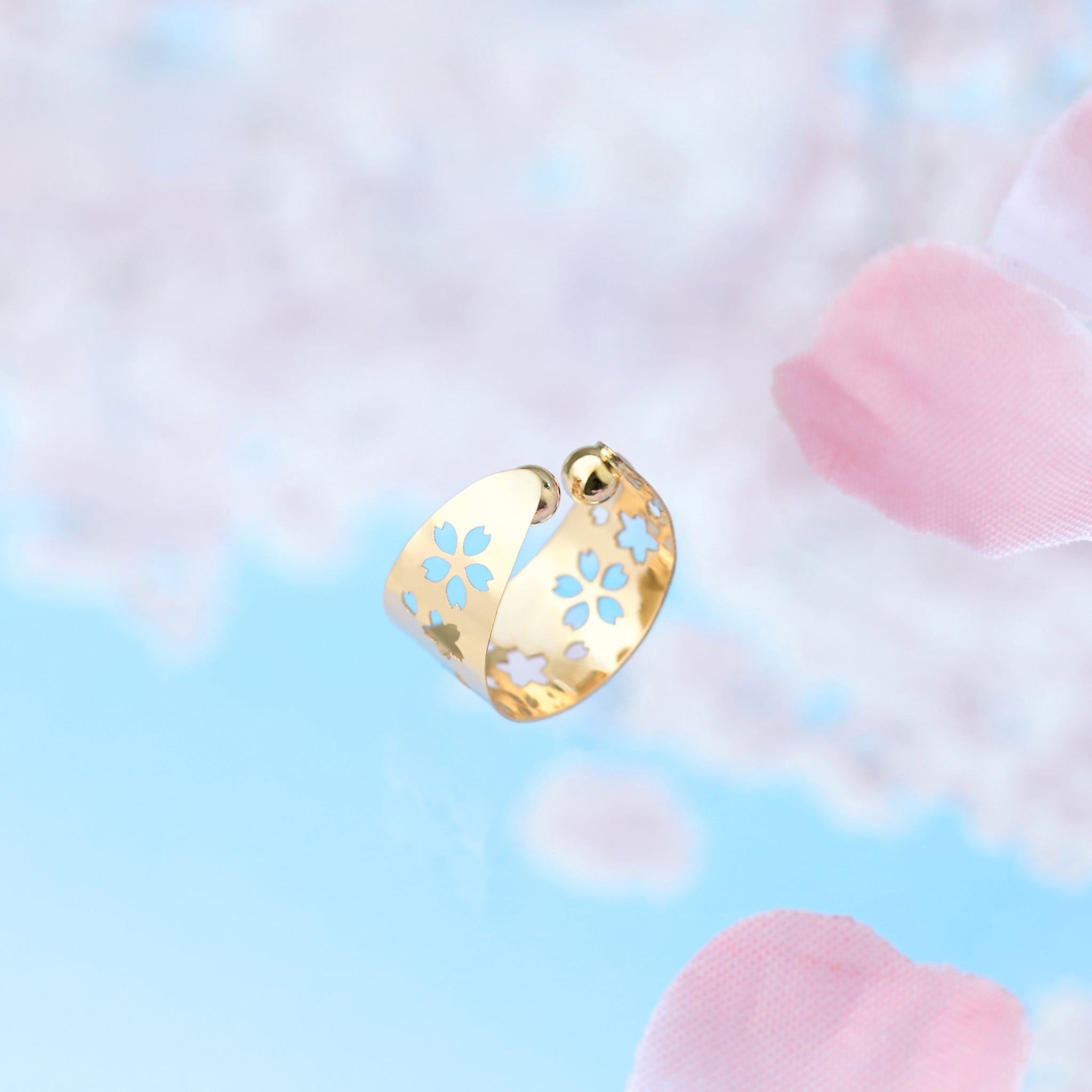 K18イヤーカフ(片側/桜モチーフ)《26A04802》