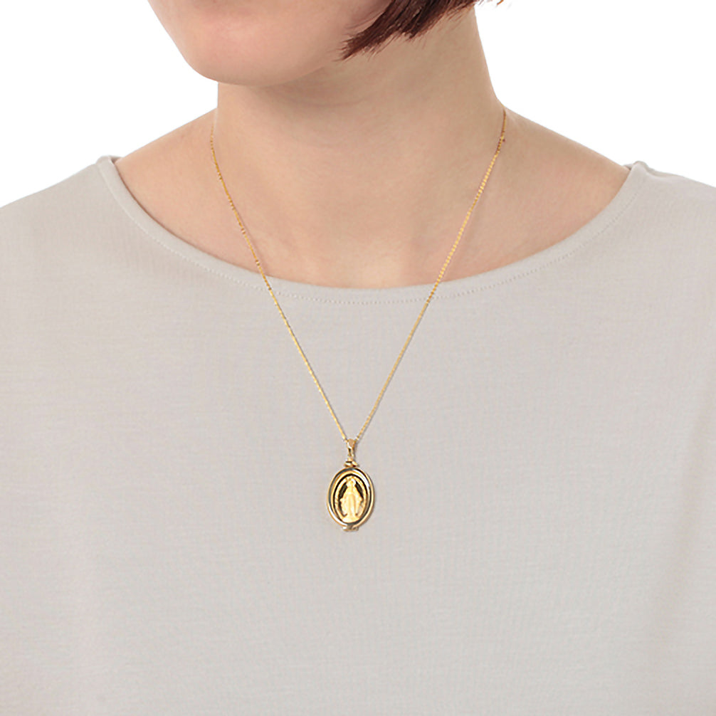 K24/K18ネックレス(純金/不思議のメダイ/メダル/5g/造幣局品位刻印付)《26C10101》