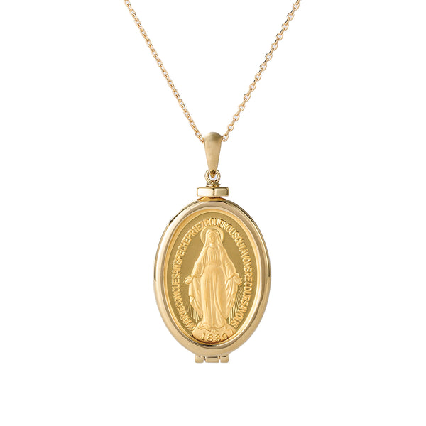 K24/K18ネックレス(純金/不思議のメダイ/メダル/5g/造幣局品位刻印付