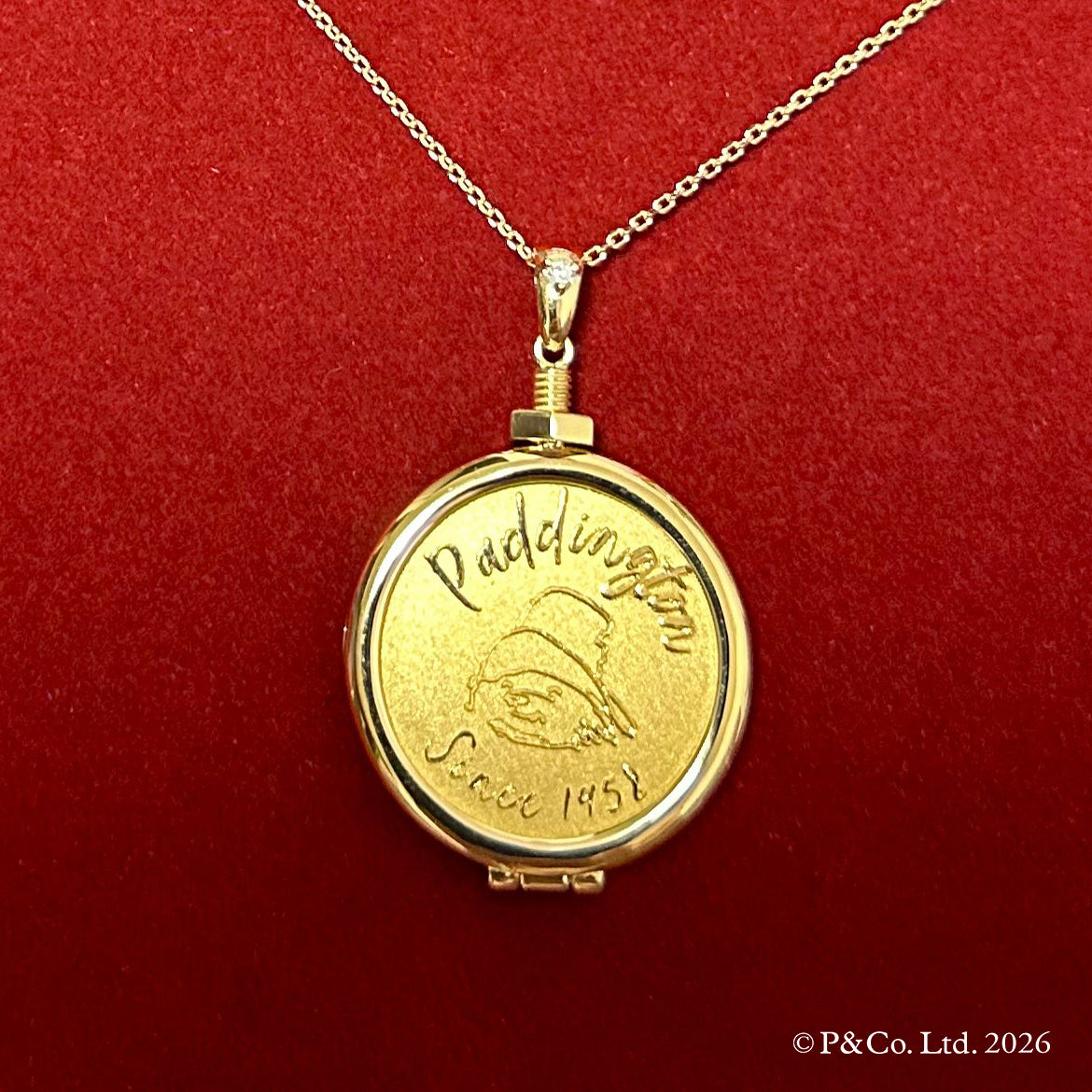 ダイヤモンド K24/K18ネックレス(純金/パディントン/メダル/5g/造幣局品位刻印付)《26C10106》