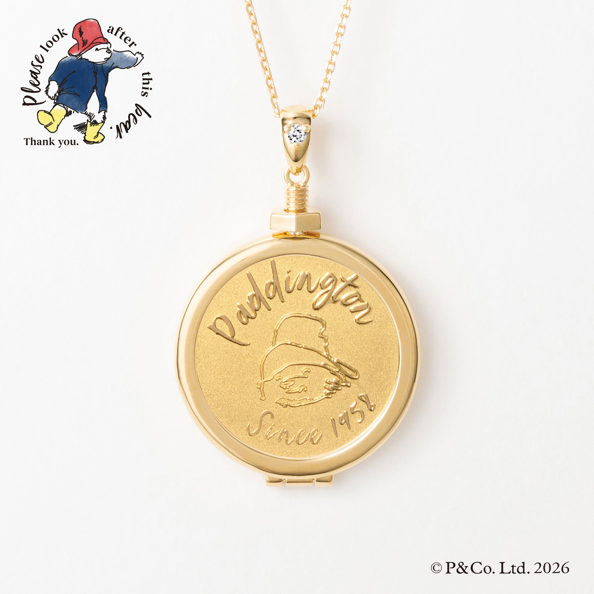 ダイヤモンド K24/K18ネックレス(純金/パディントン/メダル/5g/造幣局品位刻印付)《26C10106》