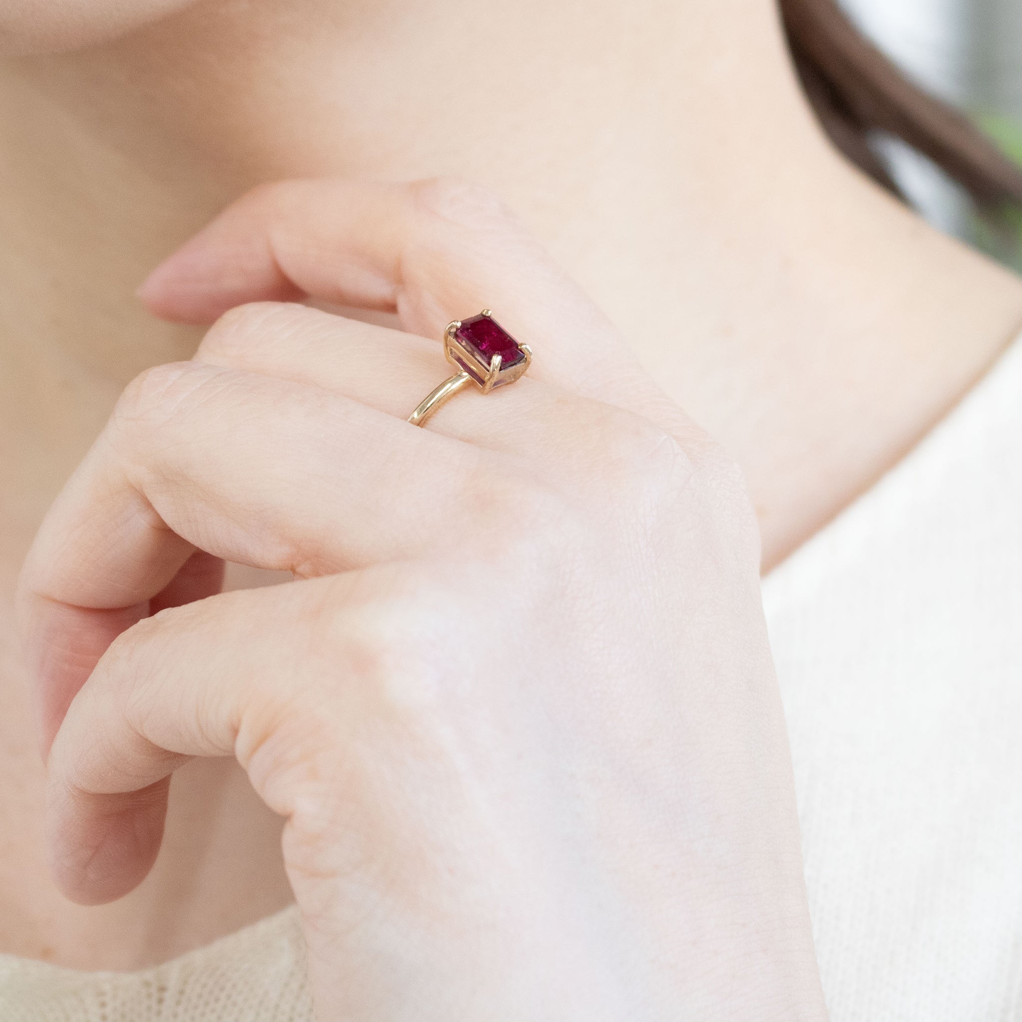 トルマリン K18リング(10月誕生石)《26C20113》