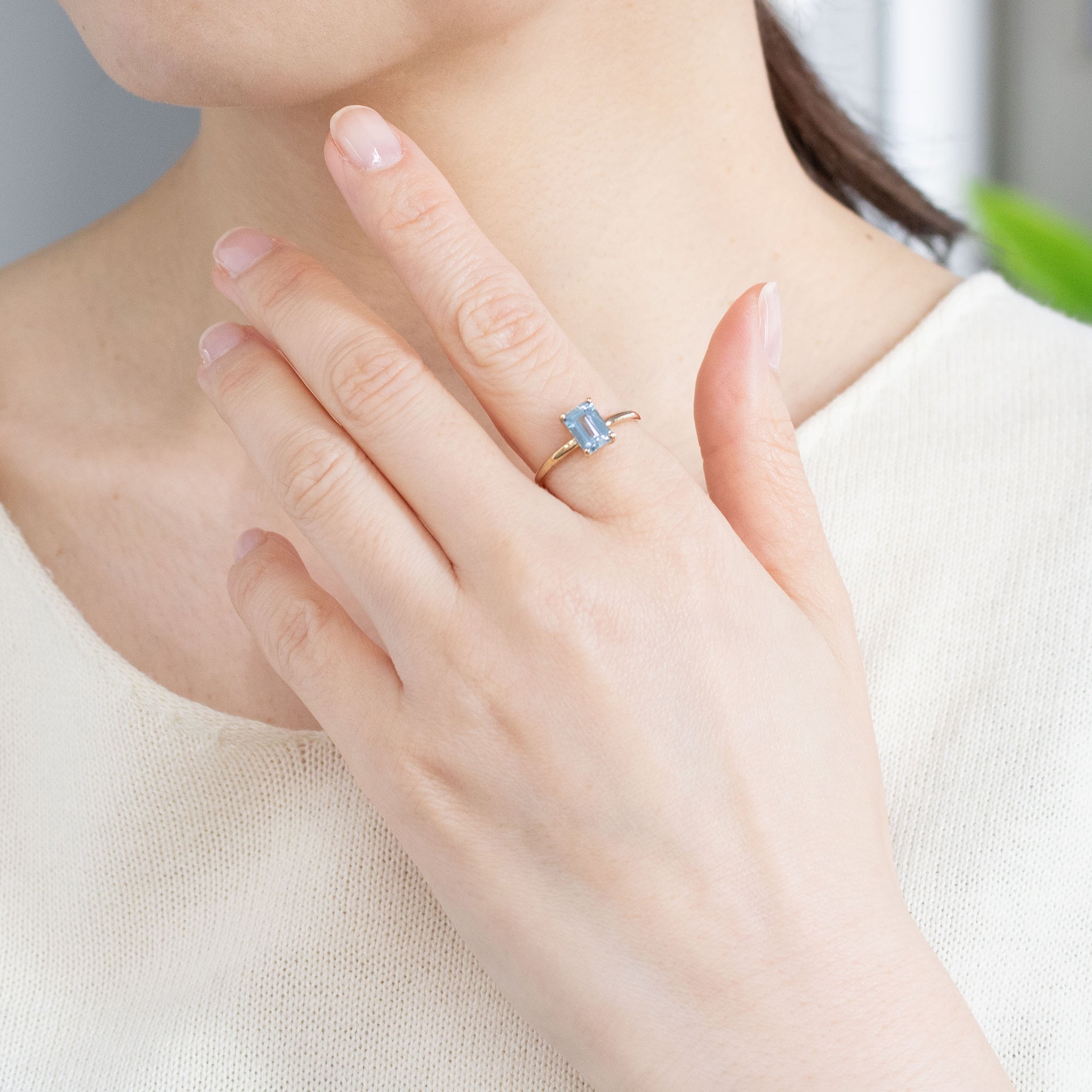 アクアマリン K18リング(3月誕生石)《26C20114》