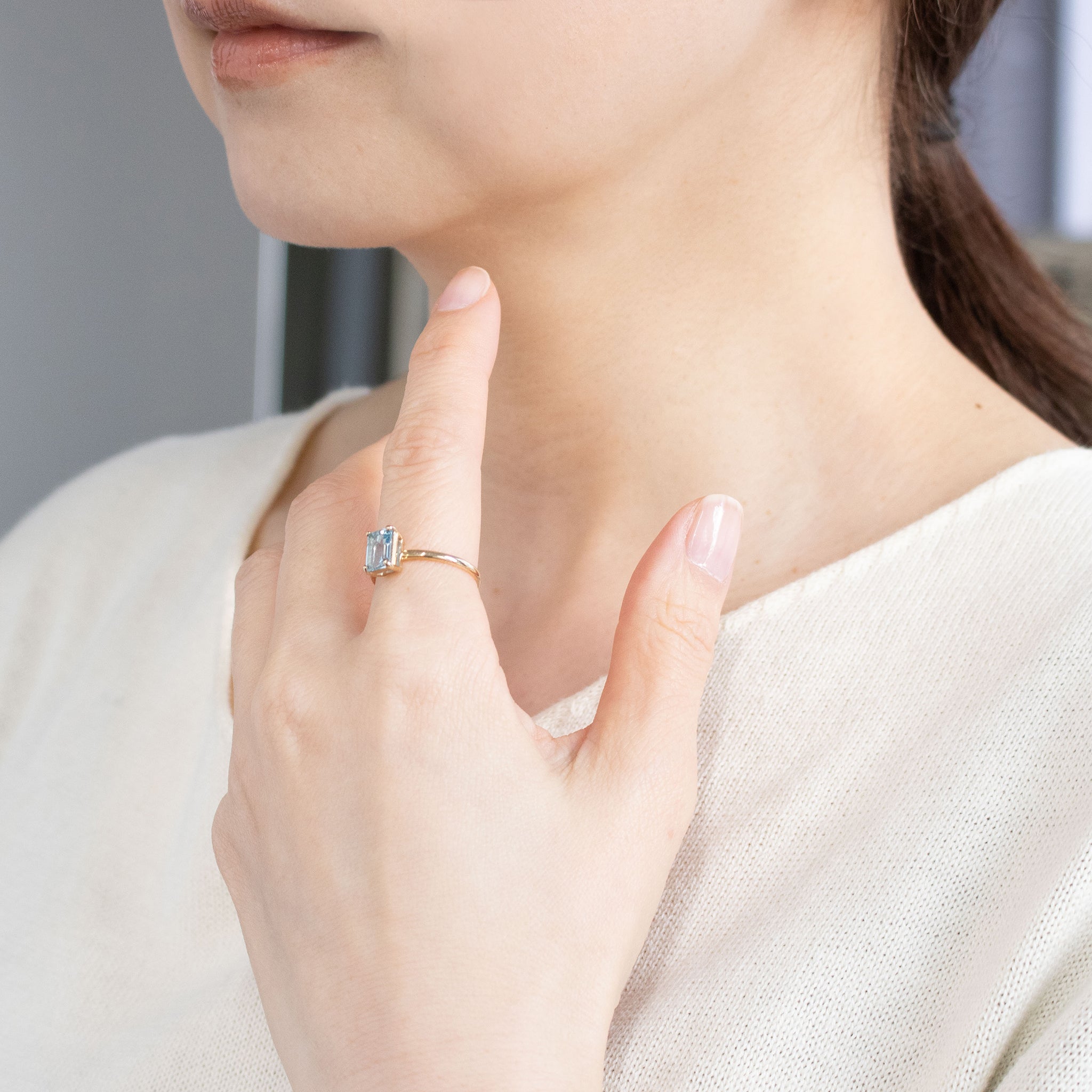 アクアマリン K18リング(3月誕生石)《26C20114》