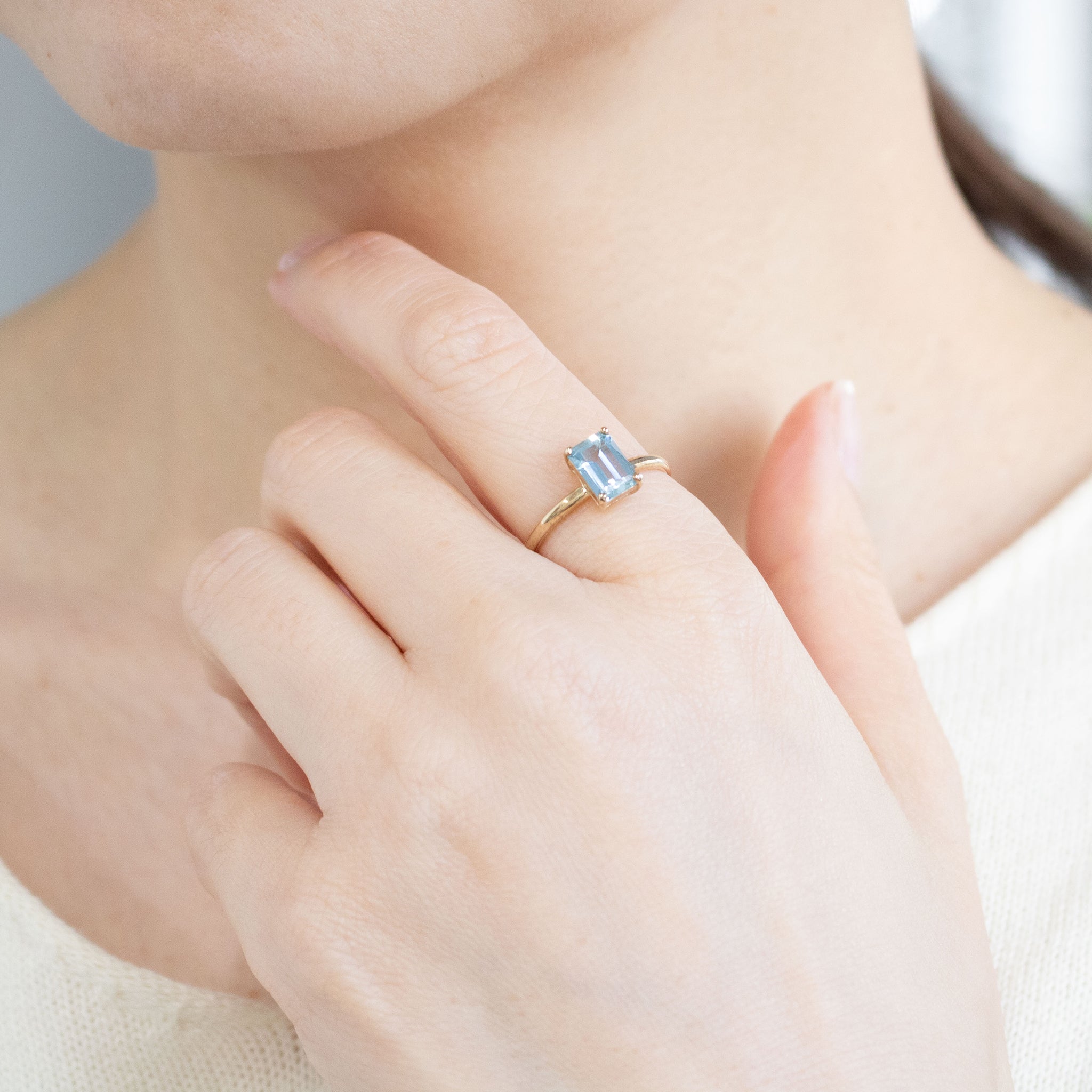 アクアマリン K18リング(3月誕生石)《26C20114》