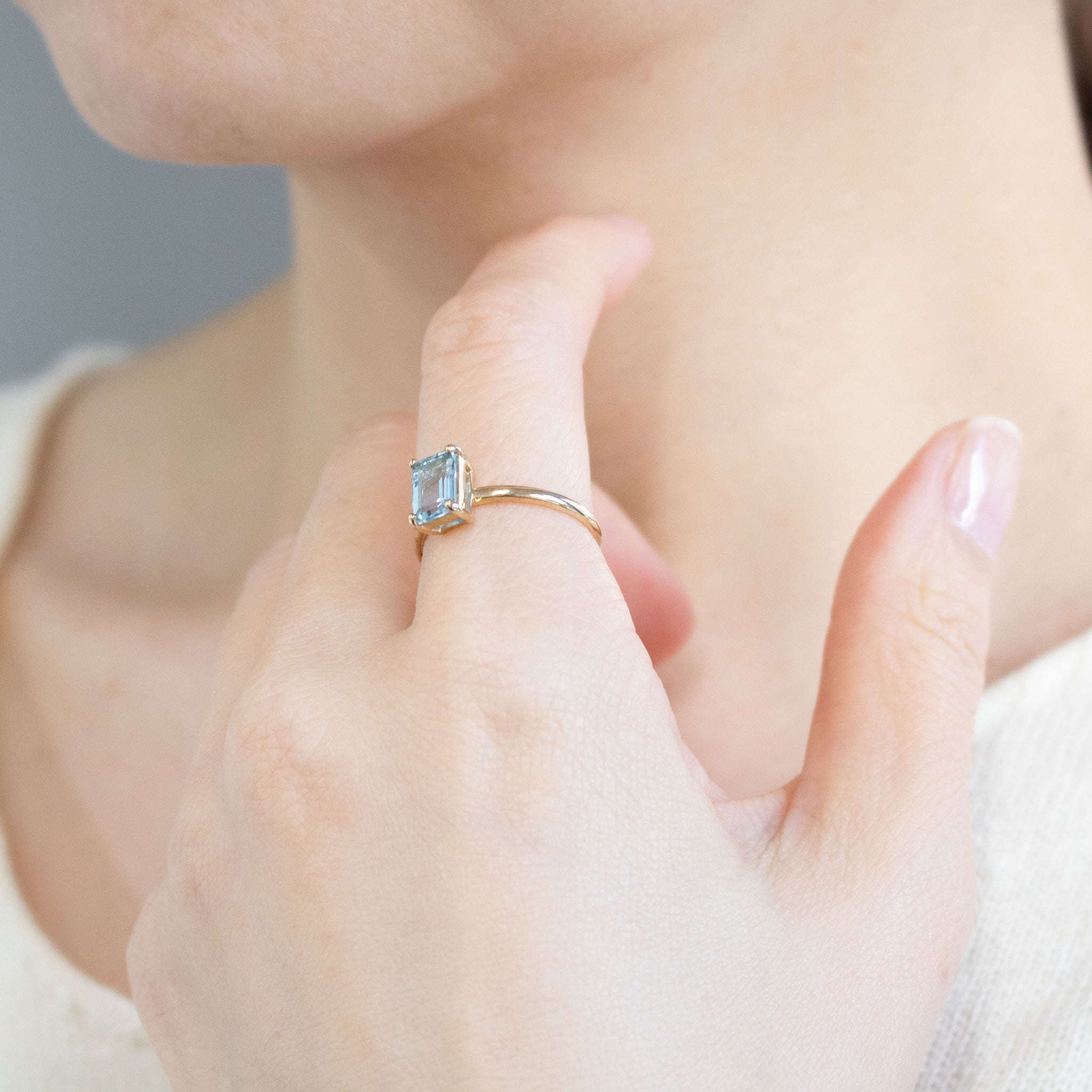 アクアマリン K18リング(3月誕生石)《26C20114》