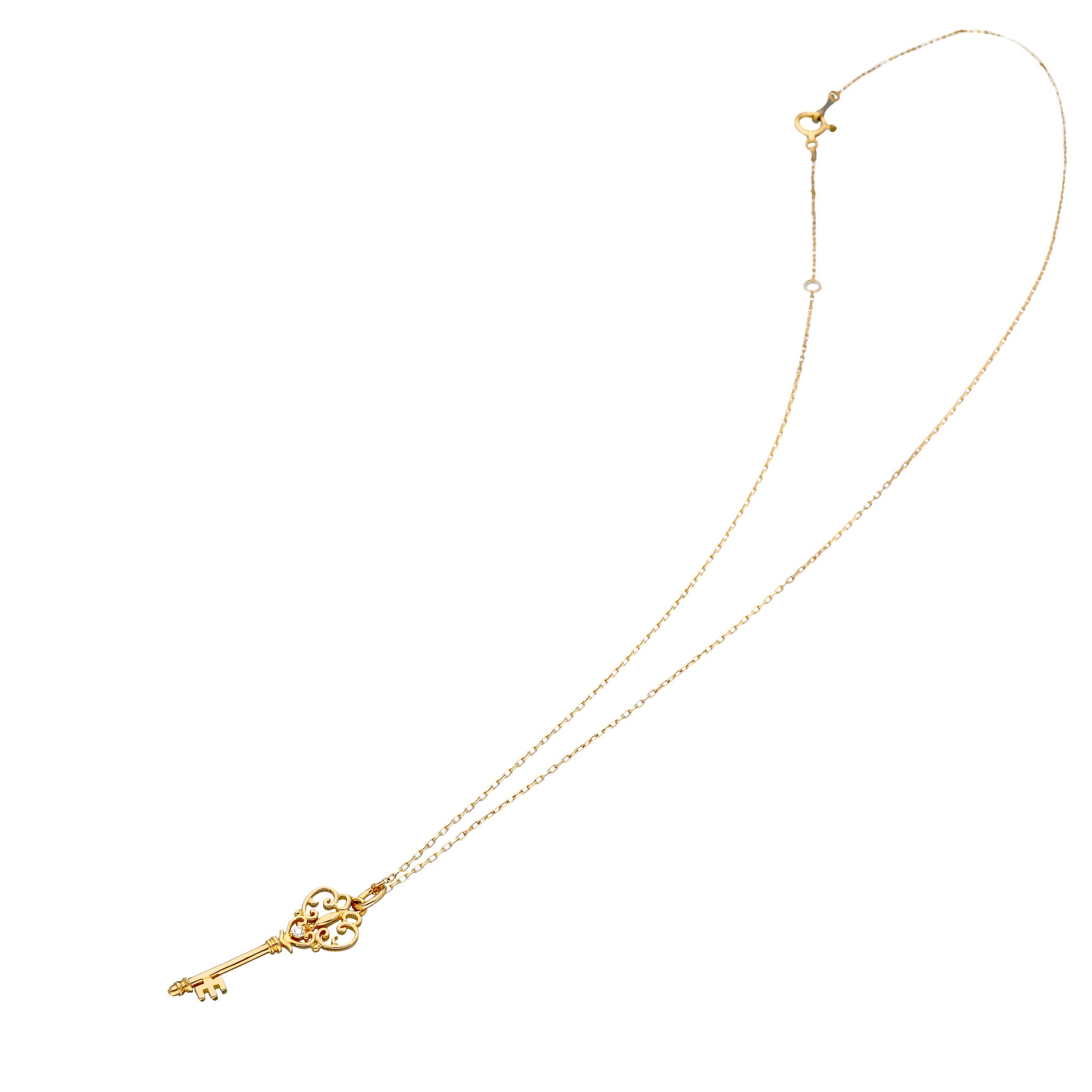 ダイヤモンド K18ネックレス(キーモチーフ/4月誕生石)《26C20115》