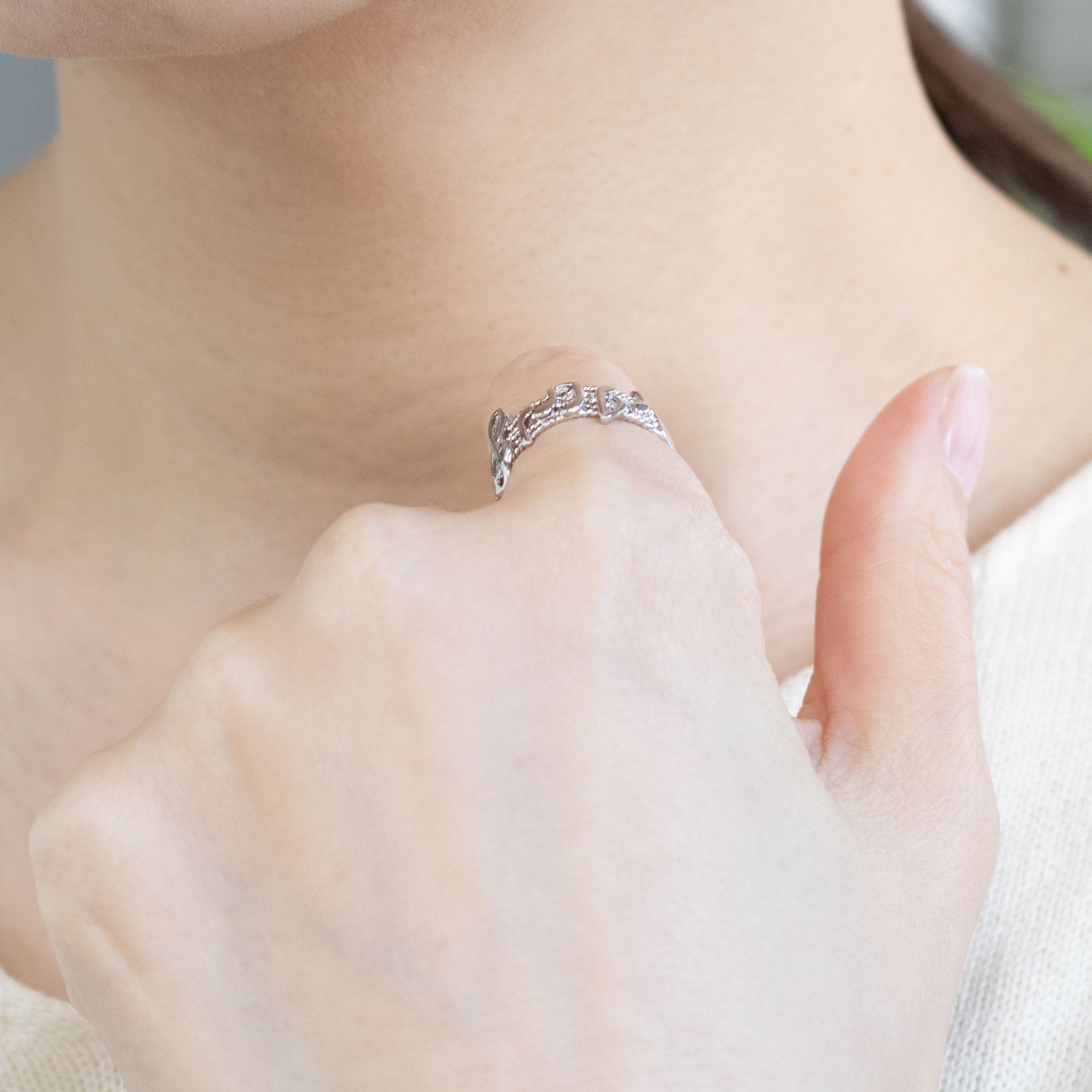 プラチナリング(音符モチーフ)《26C20123》