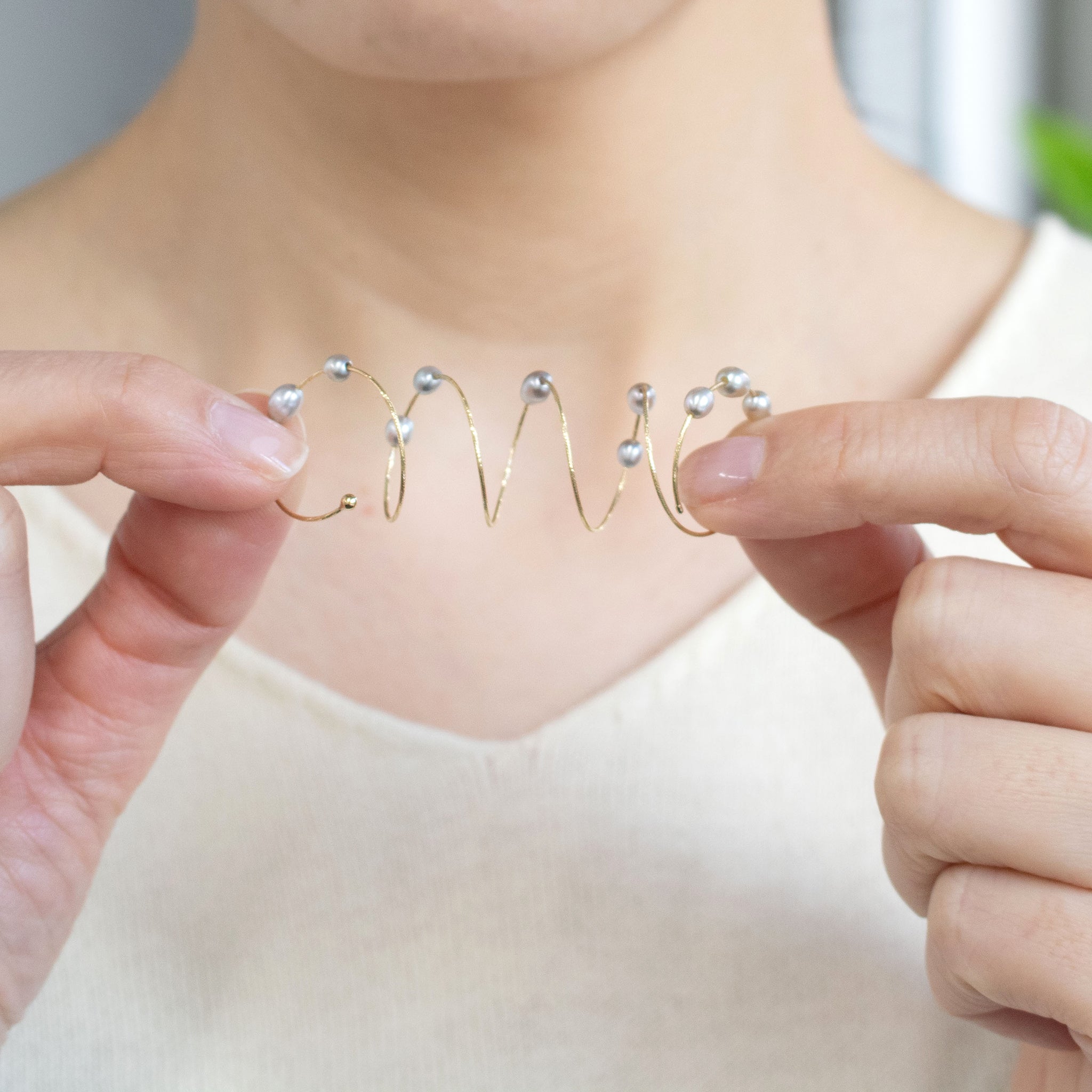 【限定8点】パール K18リング(黒蝶真珠/ケシ珠/フリーサイズ/6月誕生石)《26C20126》