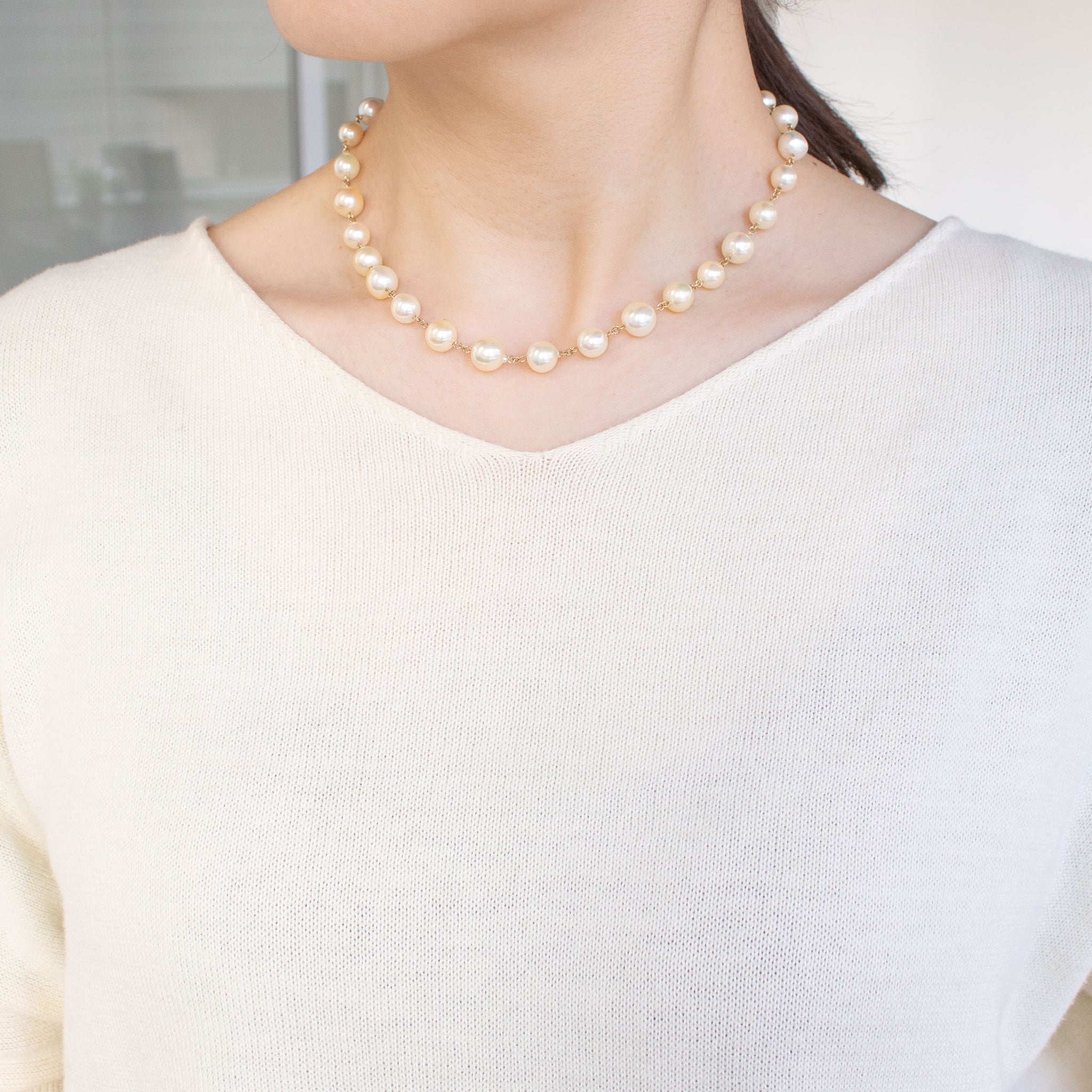 パール K14ネックレス(アコヤ真珠/7～8.5mm/バロック珠/6月誕生石)《26C20127》