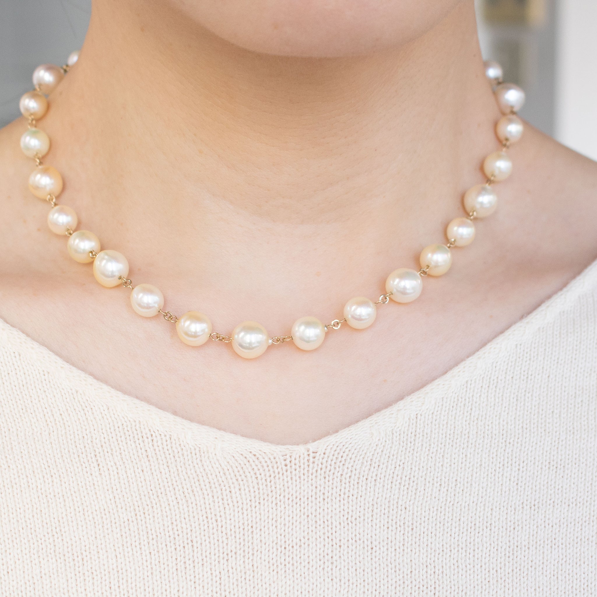 パール K14ネックレス(アコヤ真珠/7～8.5mm/バロック珠/6月誕生石)《26C20127》