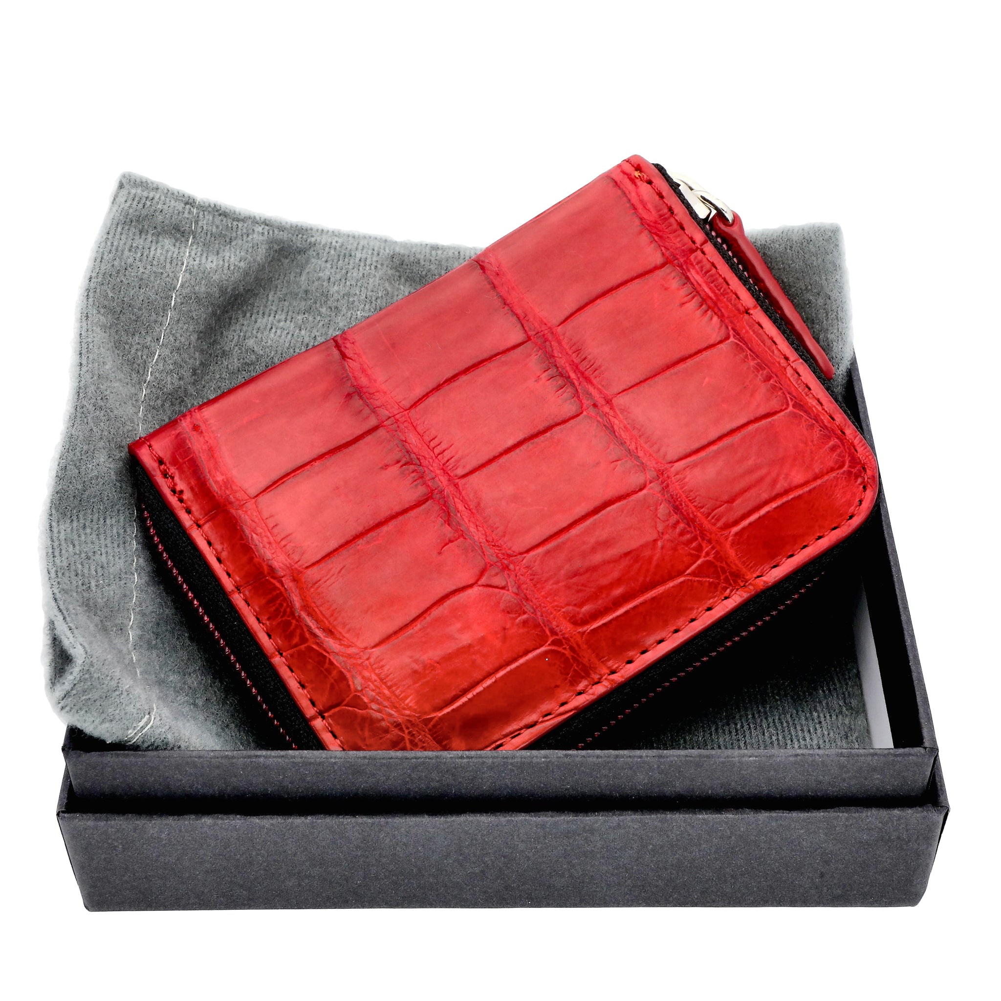 コインケース(レッド/クロコダイル/牛革)《26C30107》