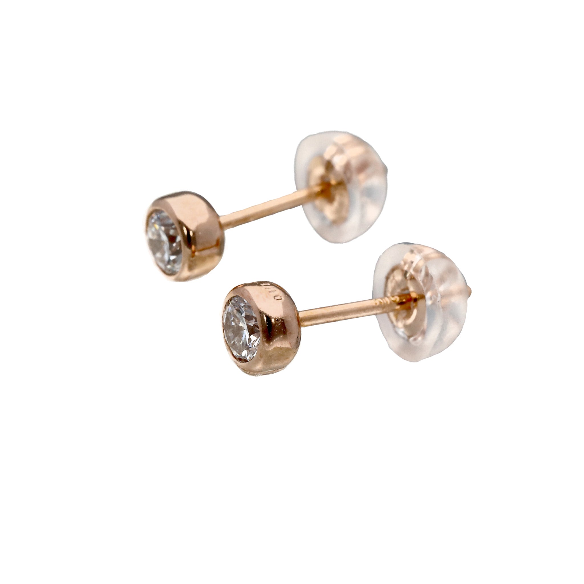 ダイヤモンド K18ピアス(計0.20カラット/Dカラー/SIクラス/3EX/H&C/4月誕生石/グレーディングレポート付)《26C30115》