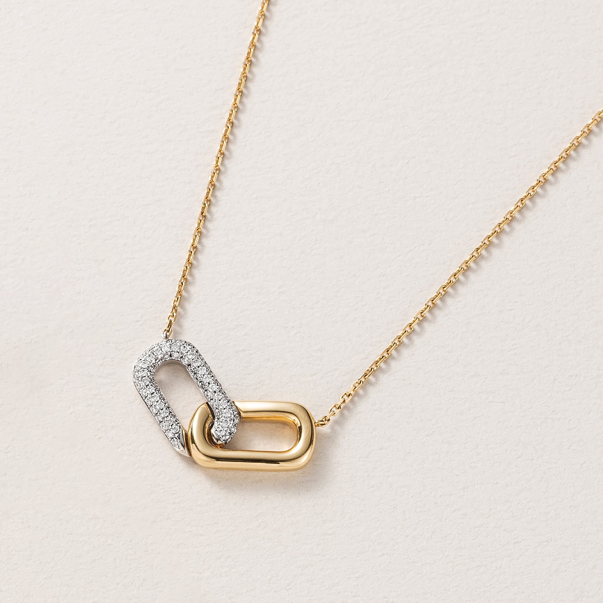 ダイヤモンド K18ネックレス(コンビカラー/4月誕生石)《26C30121》