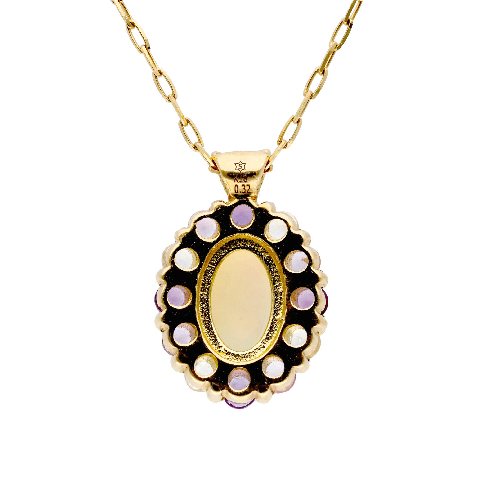 オパール/アメシスト K18ネックレス(10月誕生石)《26C30125》